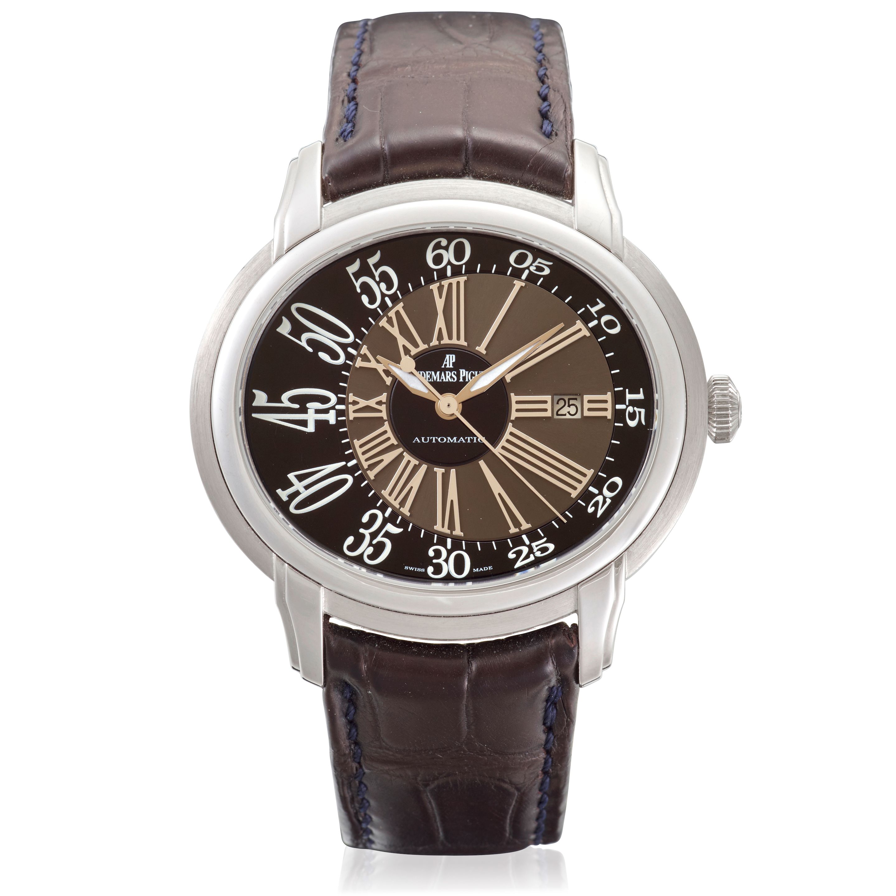 AUDEMARS PIGUET. AN 18K WHITE GOLD AUTOMATIC CALENDAR WRISTWATCH Millenary, Ref: 15320BC.OO.D002CR.01, c.2010
