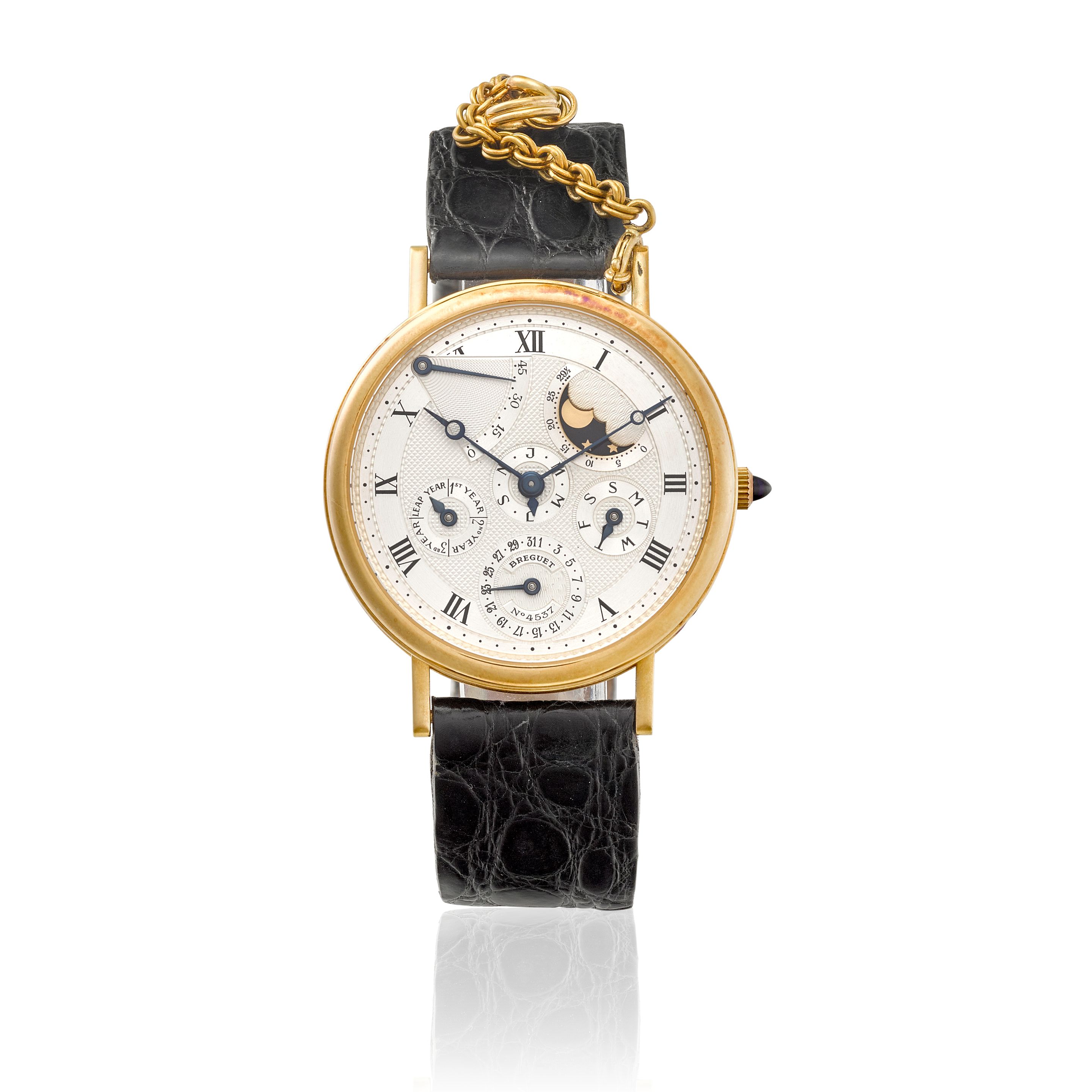BREGUET. A YELLOW GOLD AUTOMATIC PERPETUAL CALENDAR WRISTWATCH Classique, Ref: BA3310, c.1990s