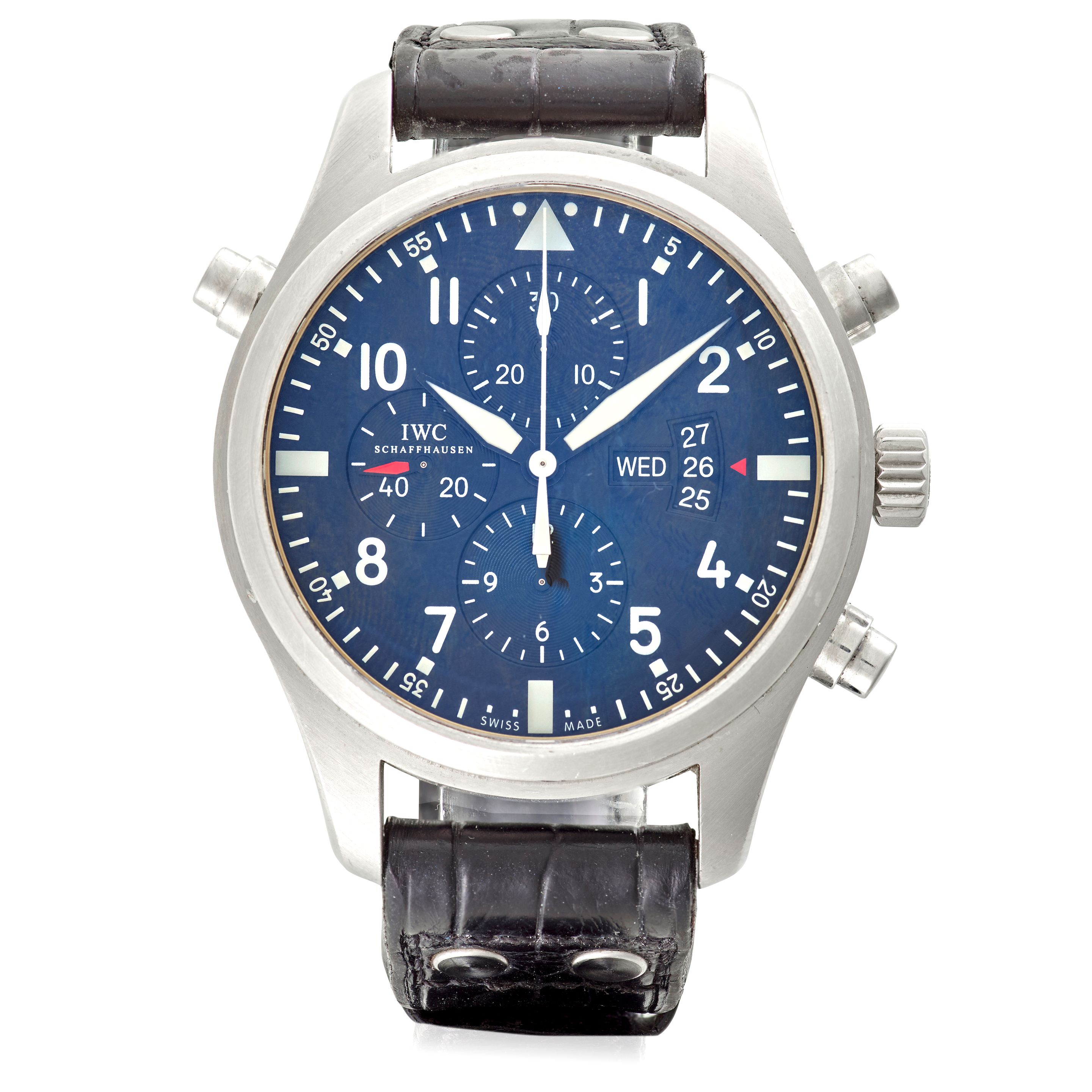 IWC. A STAINLESS-STEEL AUTOMATIC SPLIT SECONDS PILOT'S CHRONOGRAPH WRISTWATCH Pilot, Ref: IW377801 , c.2012