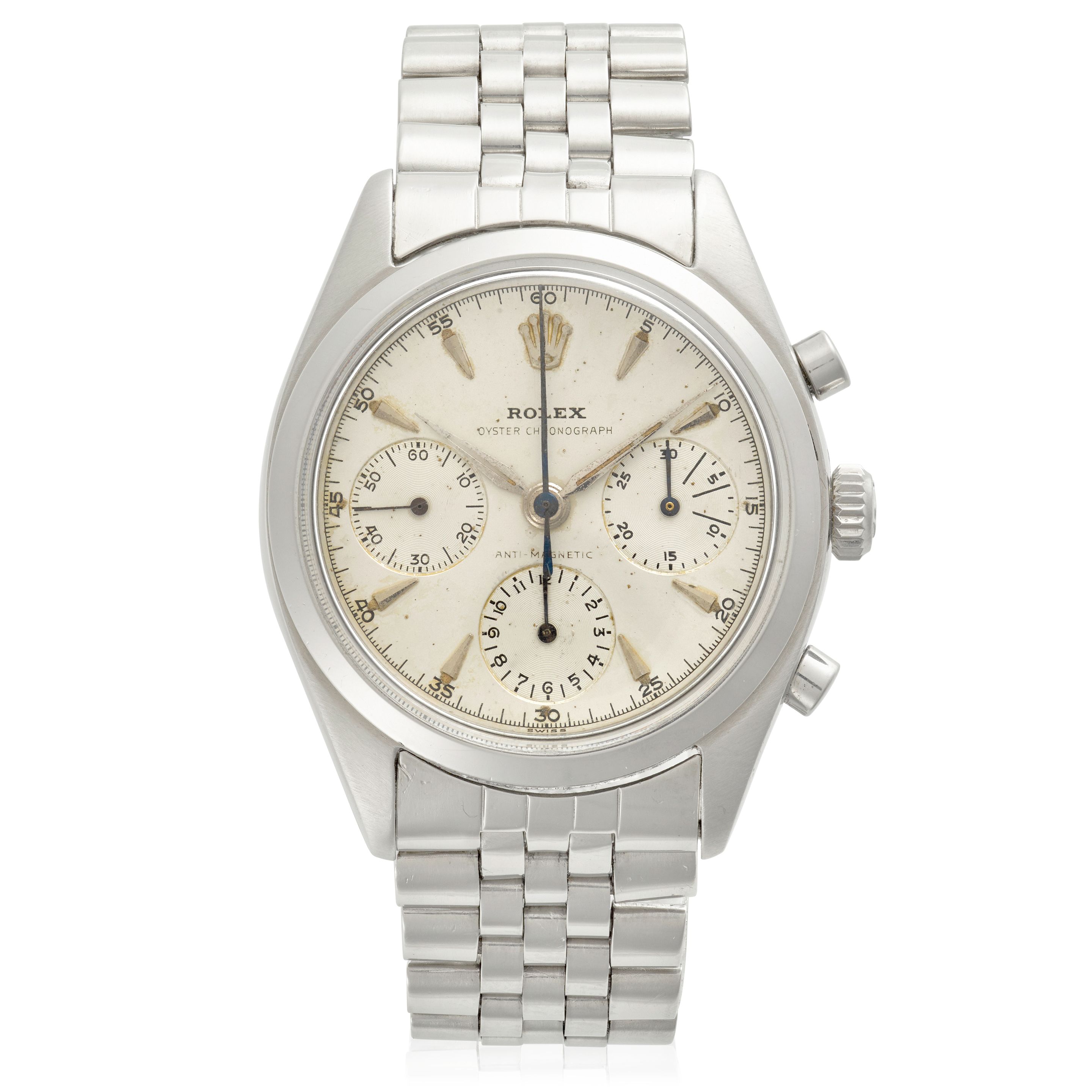 ROLEX. A RARE STAINLESS-STEEL MANUAL WIND CHRONOGRAPH BRACELET WATCH 'Pre Daytona', Ref: 6234, c.1961