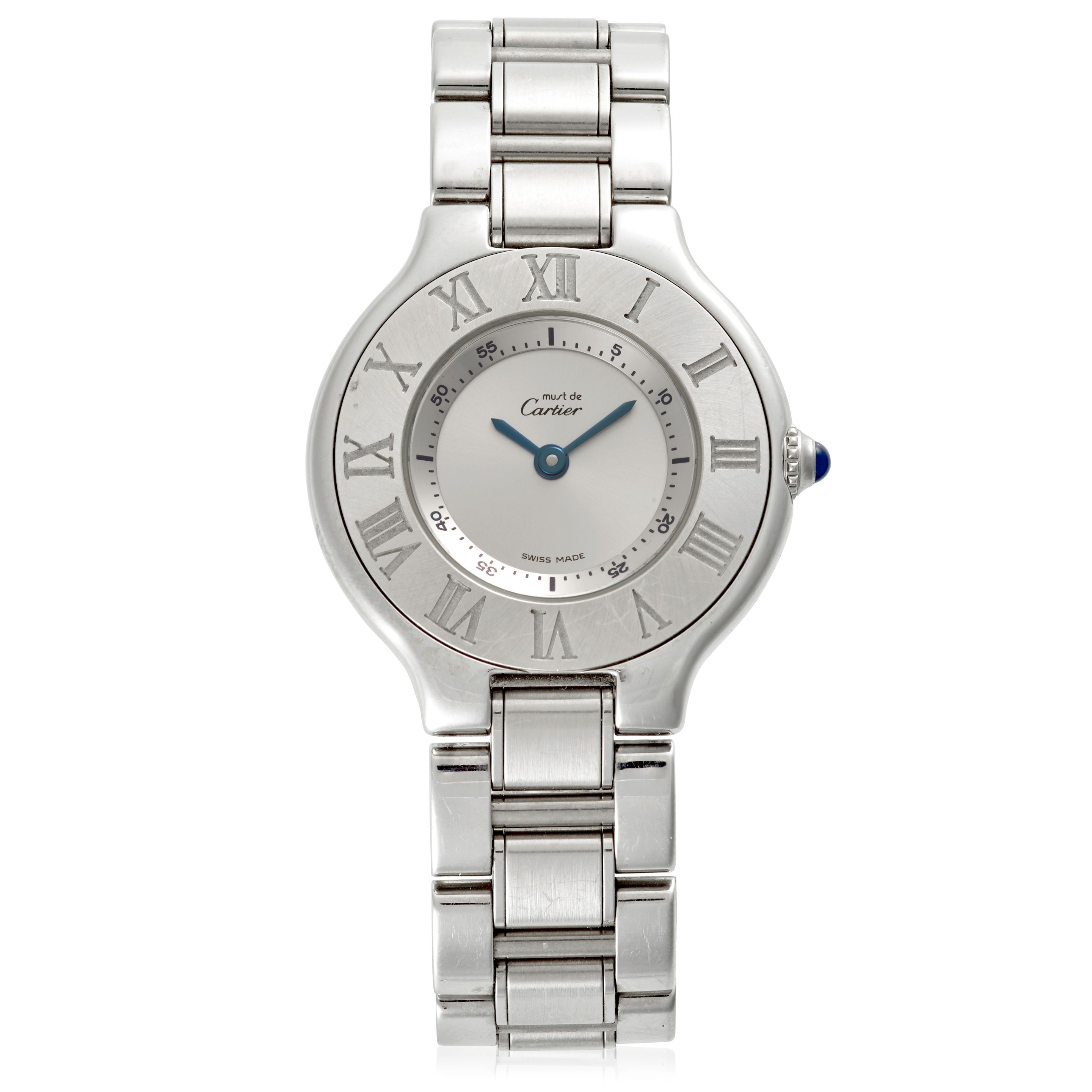 Cartier. A lady's stainless steel quartz bracelet watch Must 21, Ref: 1340, Circa 1990