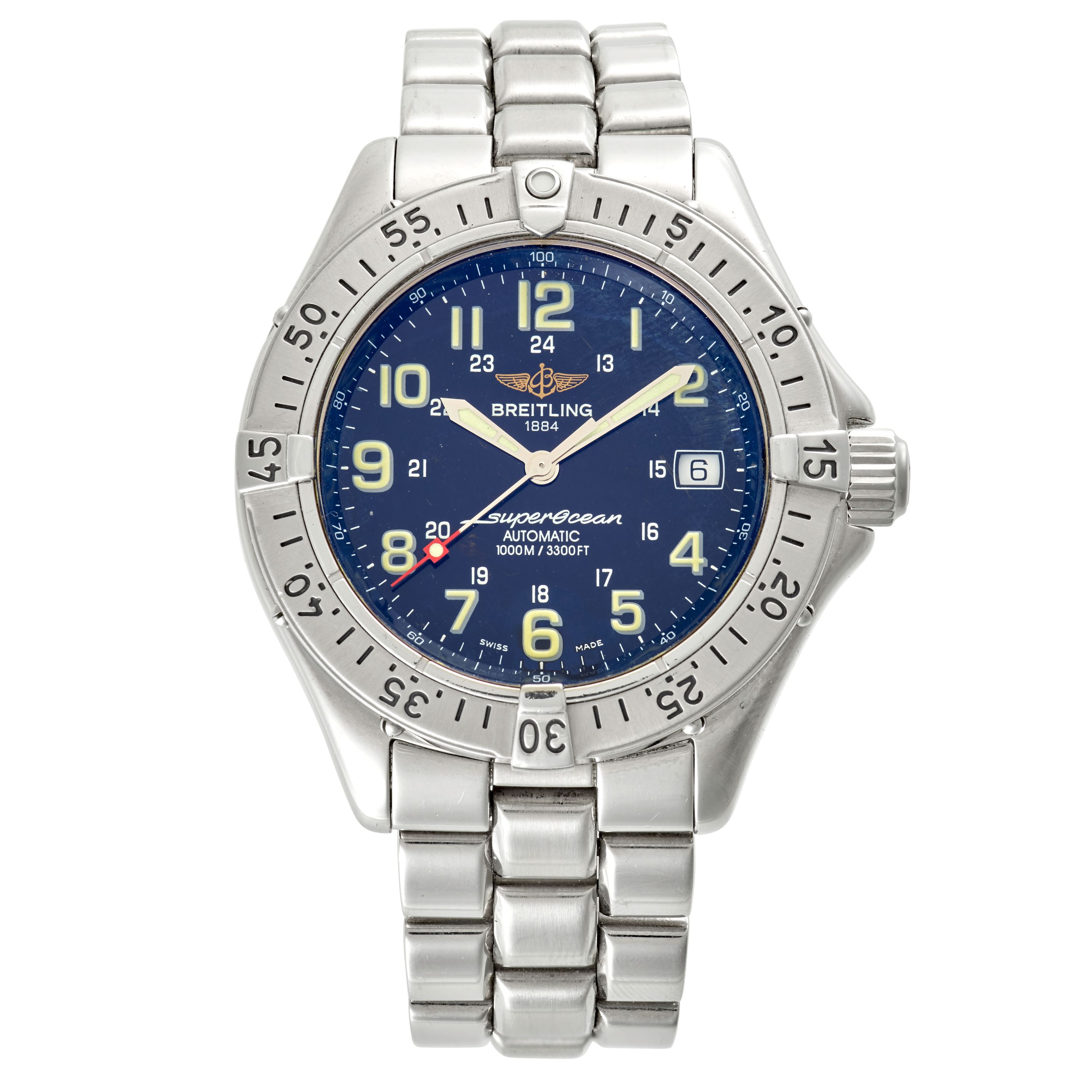 Breitling. A stainless steel automatic calendar bracelet watch with 24 hour indication SuperOcean, Ref: A17340, Circa 2000