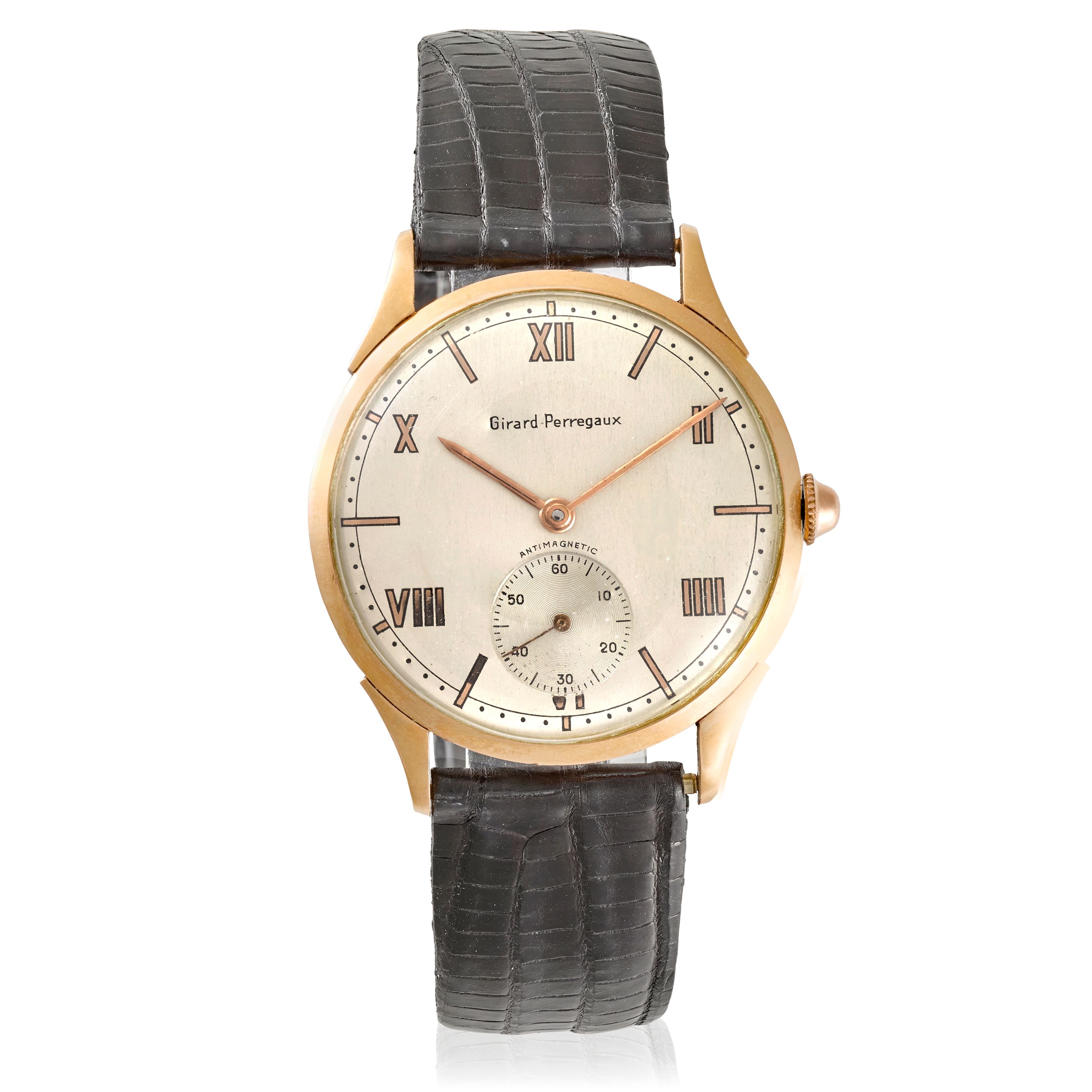 GIRARD-PERREGAUX. AN 18K GOLD MANUAL WIND WRISTWATCH Circa 1960