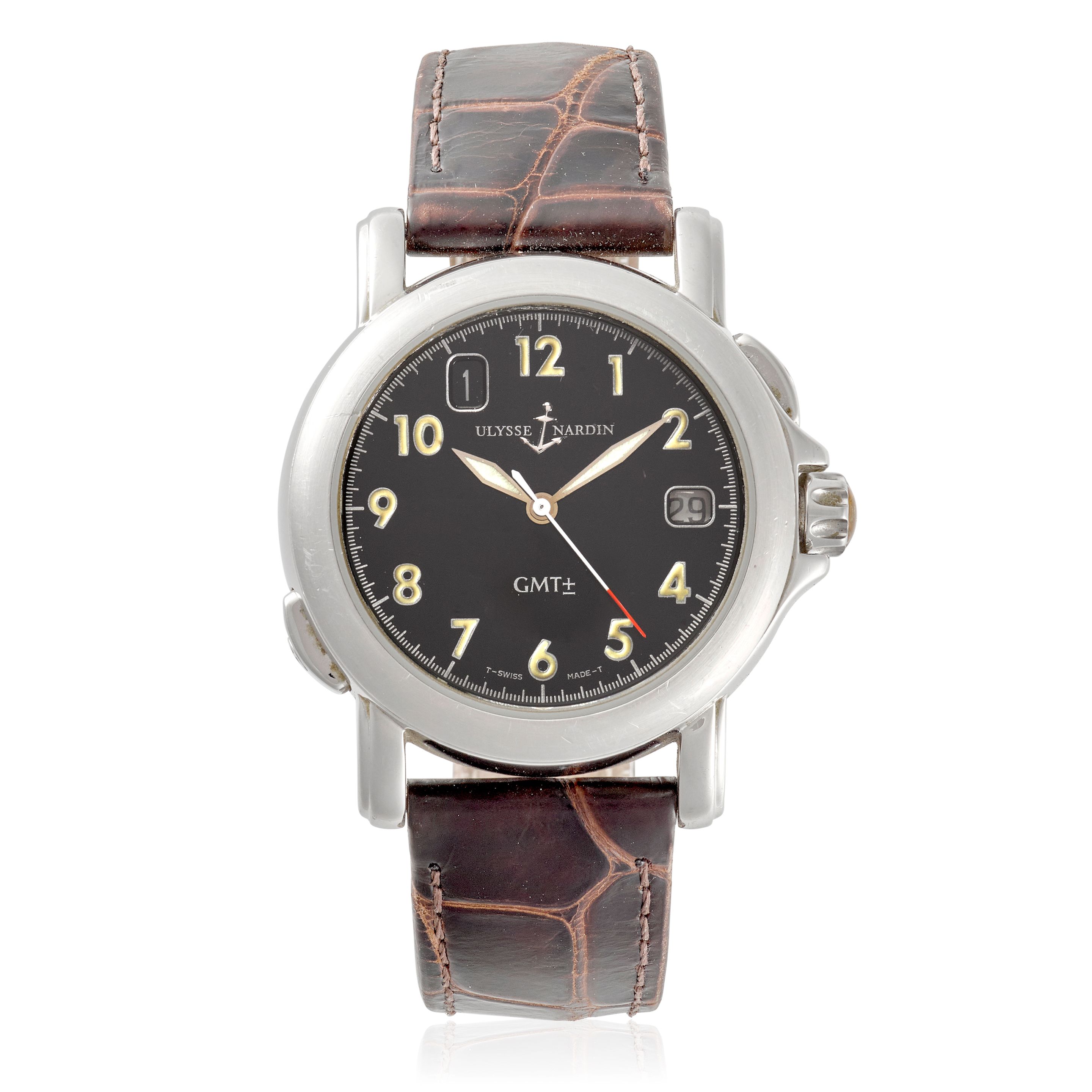 ULYSSE NARDIN. A STAINLESS-STEEL AUTOMATIC CALENDAR WRISTWATCH San Marco, Ref: 208-22, c.2010s