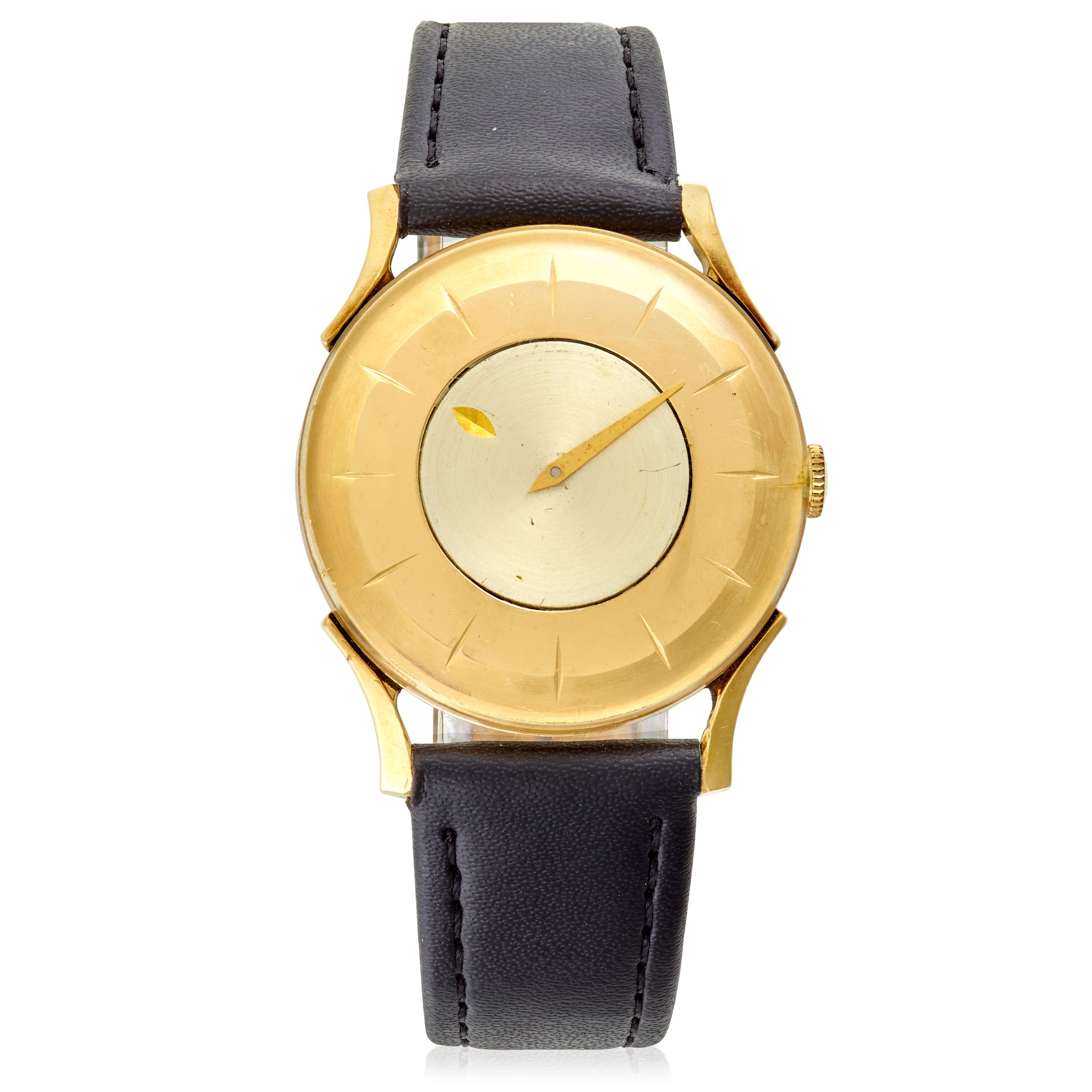 ELGIN. A 14K GOLD MYSTERY WRISTWATCH Mystery, c. 1950