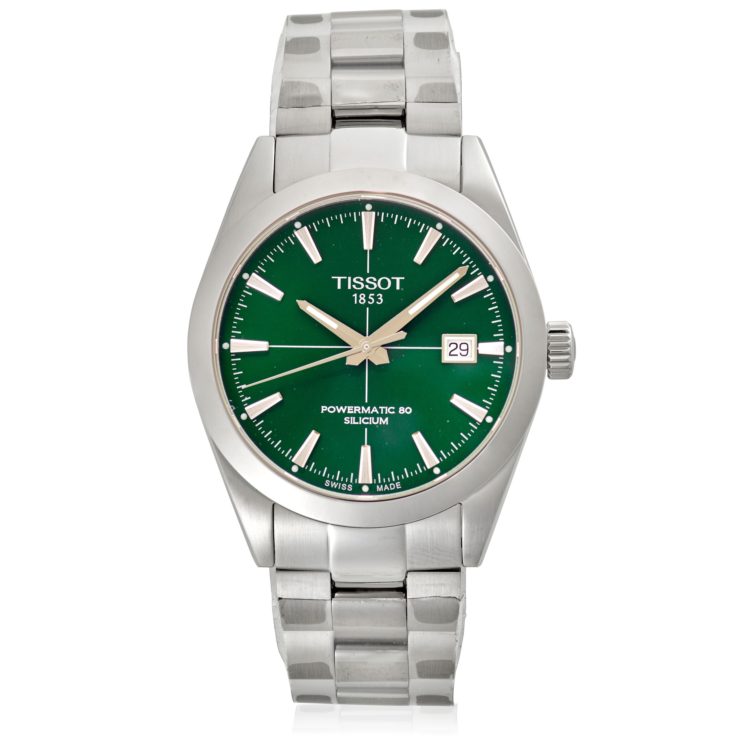 Tissot Powermatic Green Dial Bracelet watch Powermatic 80 Silicum, Ref: T127407A, c.2020