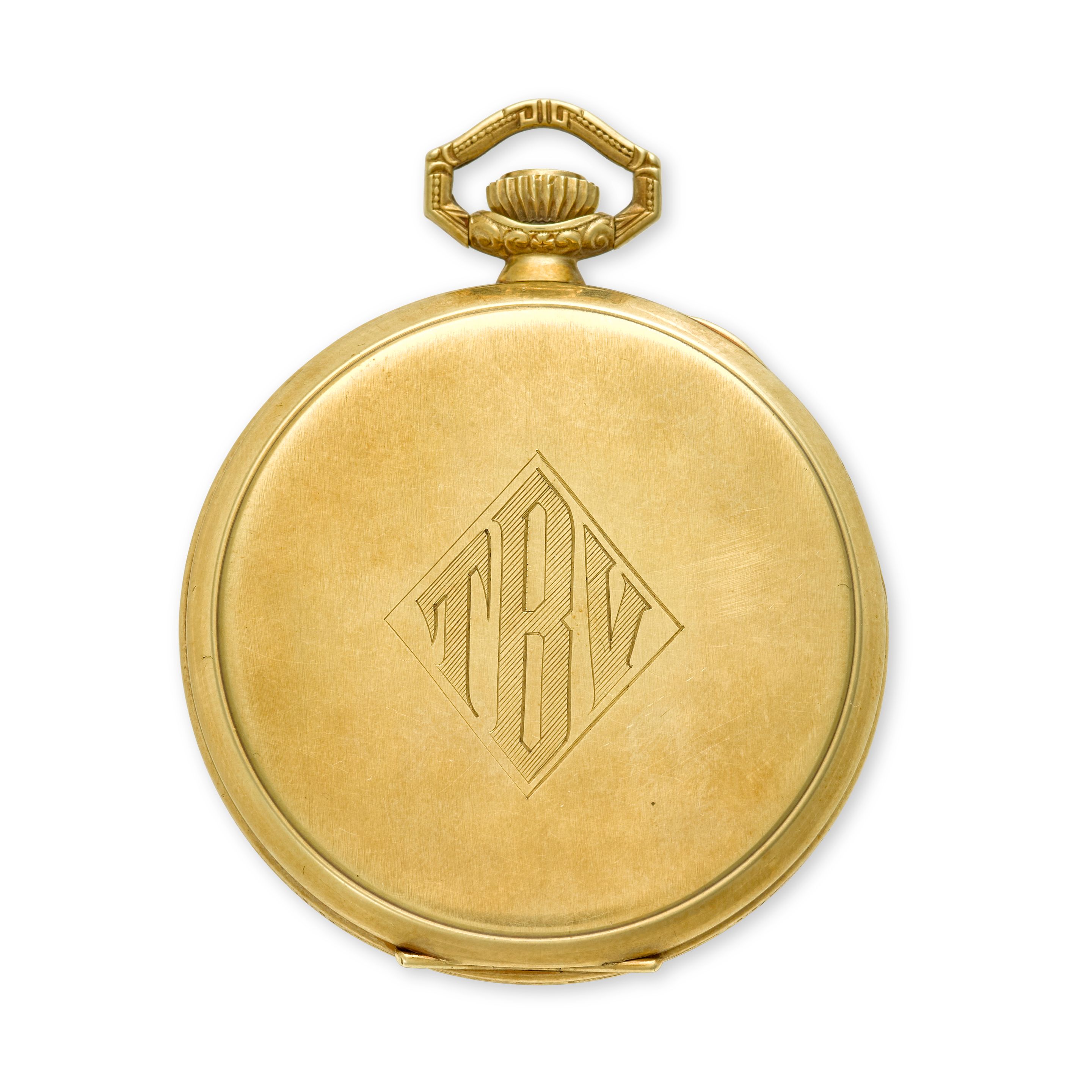 OMEGA. A 14K GOLD KEYLESS WIND OPEN FACE POCKET WATCH Circa 1915