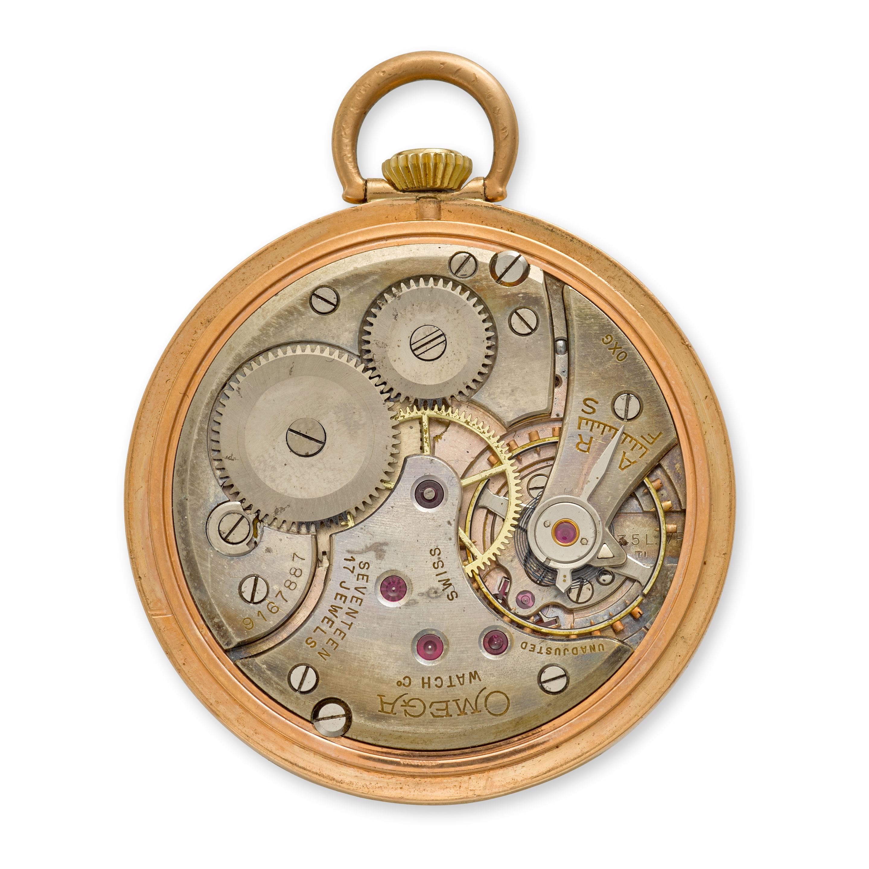 OMEGA. A 14K ROSE GOLD ART DECO DRESS WATCHCirca 1939