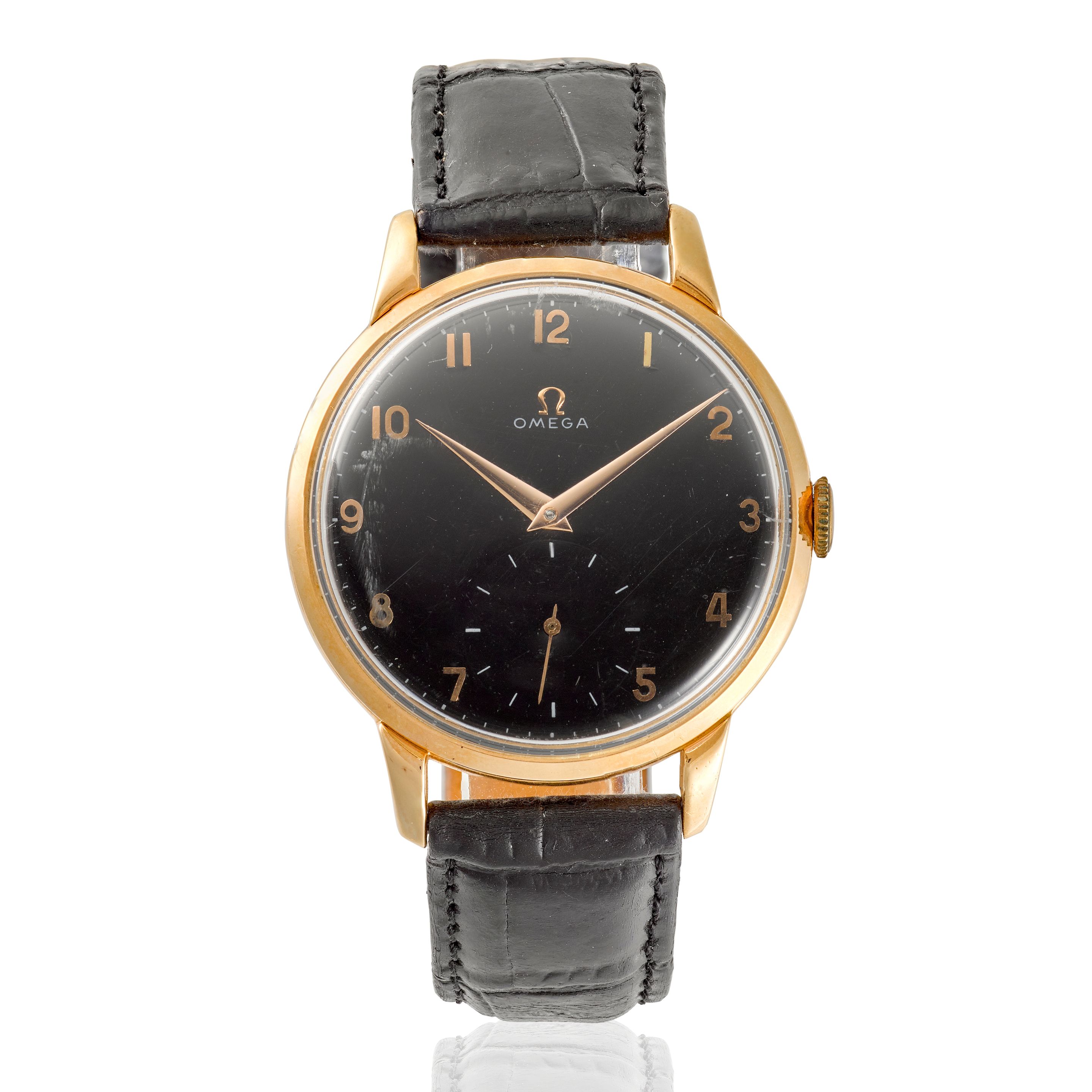 OMEGA. A PINK GOLD OVERSIZED WATCHRef: 2687, Circa 1950