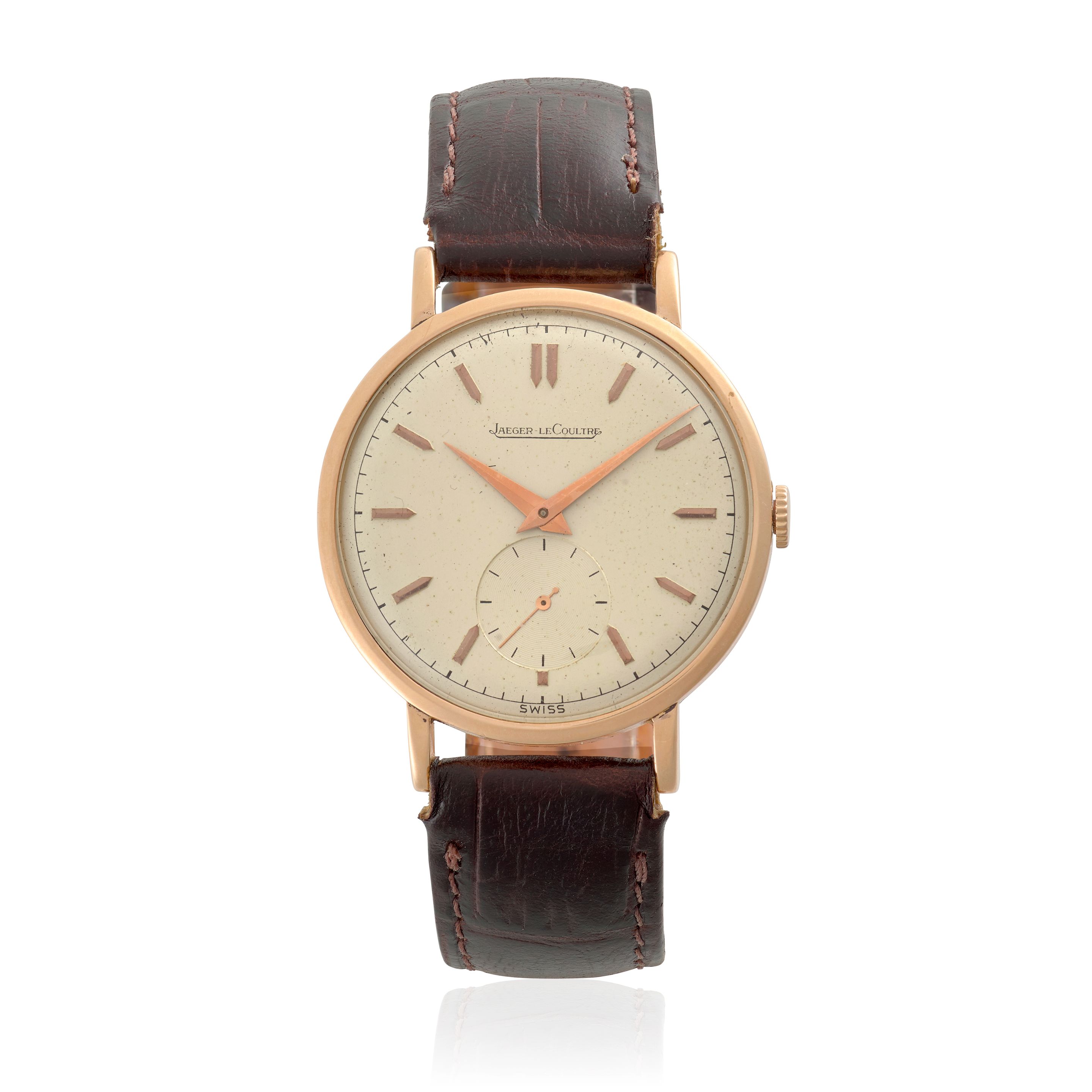 JAEGER LECOULTRE. A PINK GOLD WRISTWATCHc. 1960