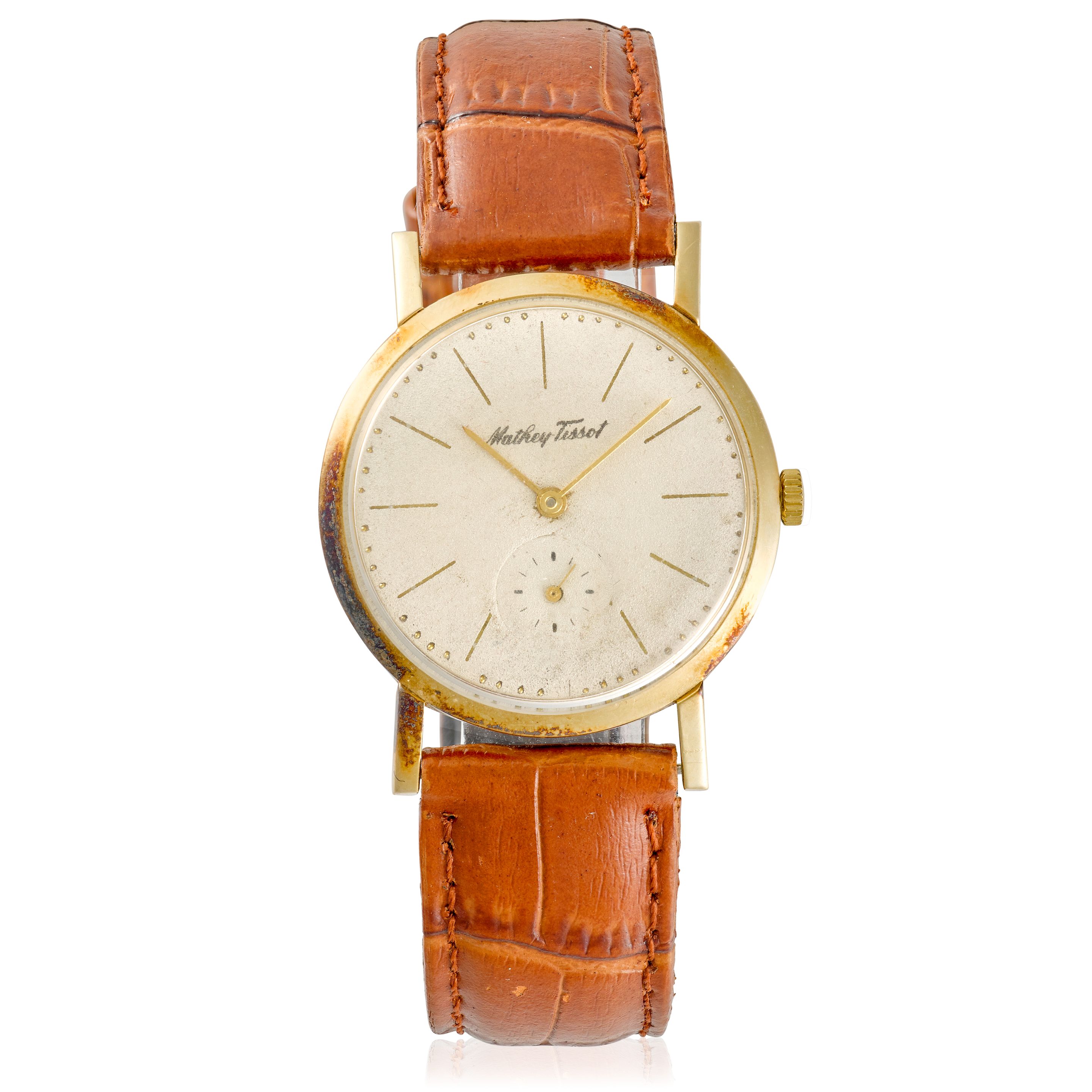 MATHEY TISSOT. A LOT OF TWO 14K GOLD MANUAL WIND WRISTWATCHES (2)