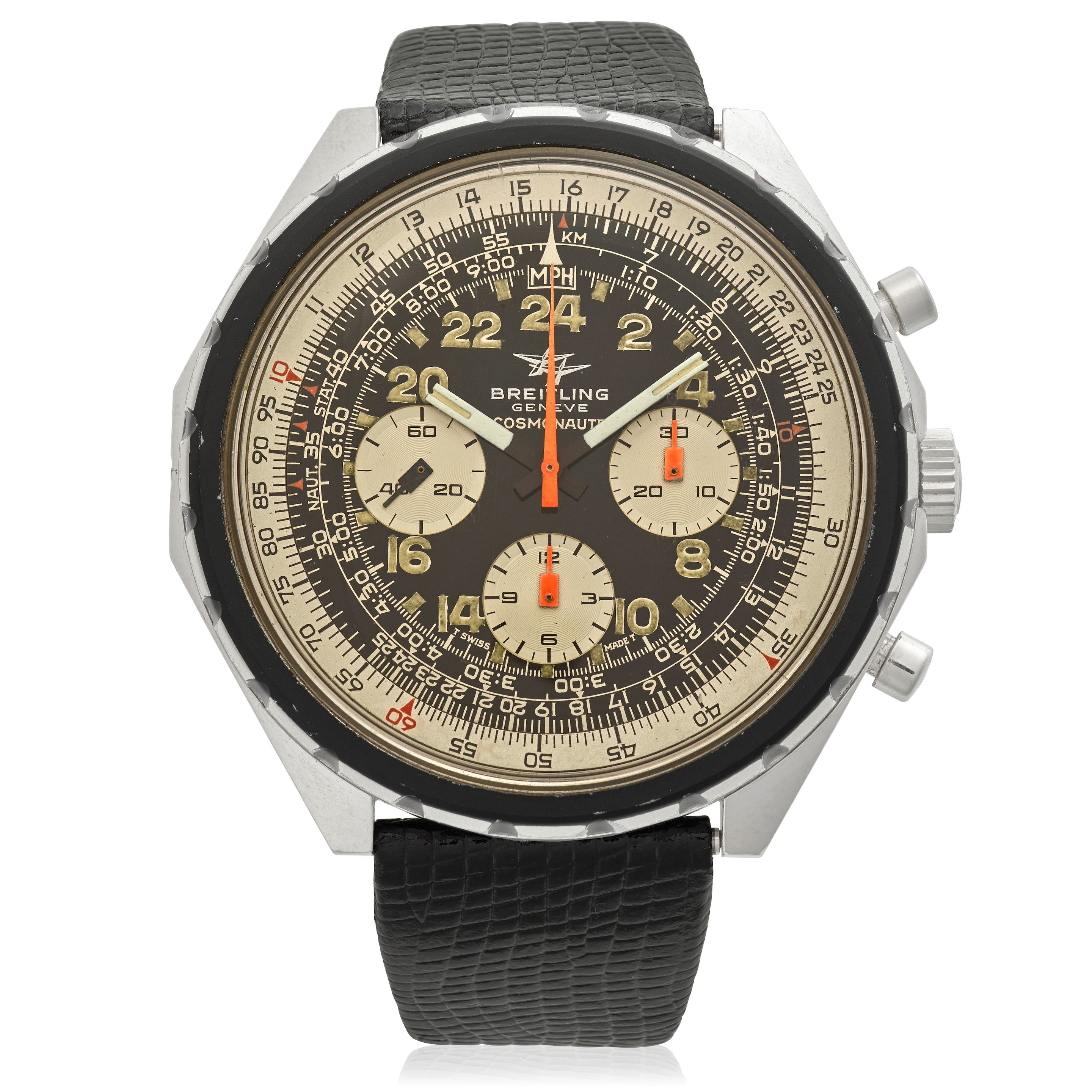 BREITLING. A STAINLESS STEEL CHRONOGRAPH WRISTWATCH Cosmonaute, Ref: 819, c. 1965