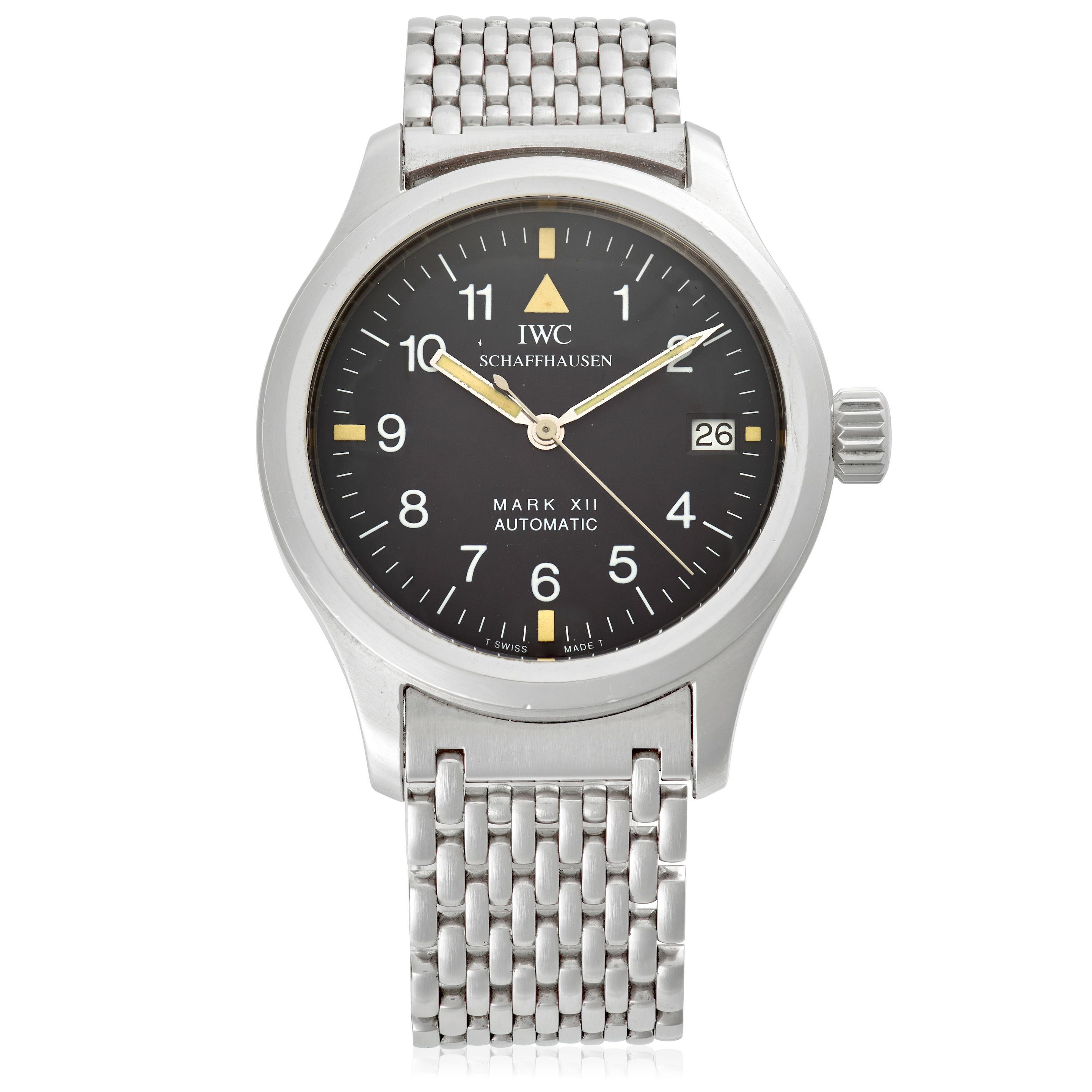 IWC. A STAINLESS STEEL AUTOMATIC CALENDAR WRISTWATCH Mark XII Fliegeruhr, Ref: 3241, c.1995