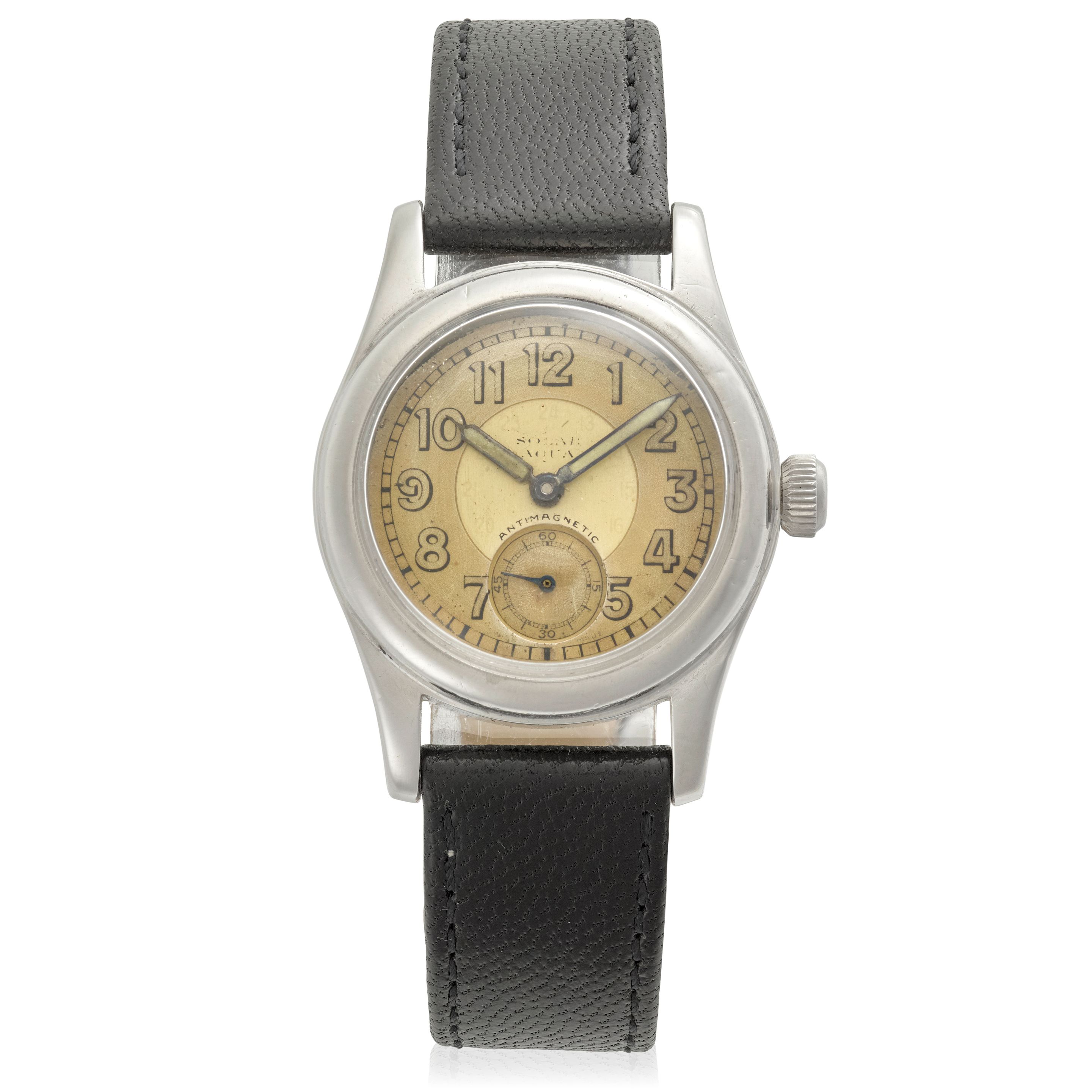 SOLAR/TUDOR. A STAINLESS-STEEL MANUAL WIND ANTIMAGNETIC WRISTWATCH Aqua, Ref: 2784, c.1934