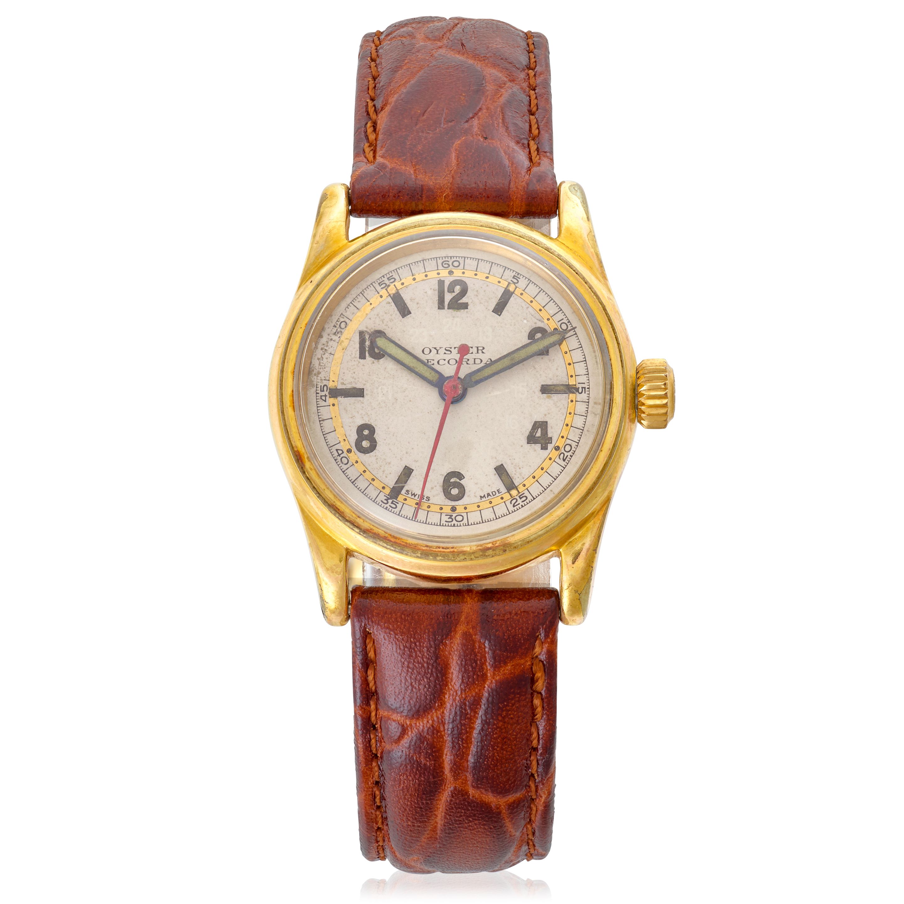 ROLEX. A GOLD PLATED MANUAL WIND WRISTWATCH Oyster Recorda, Ref: 3478, c.1943