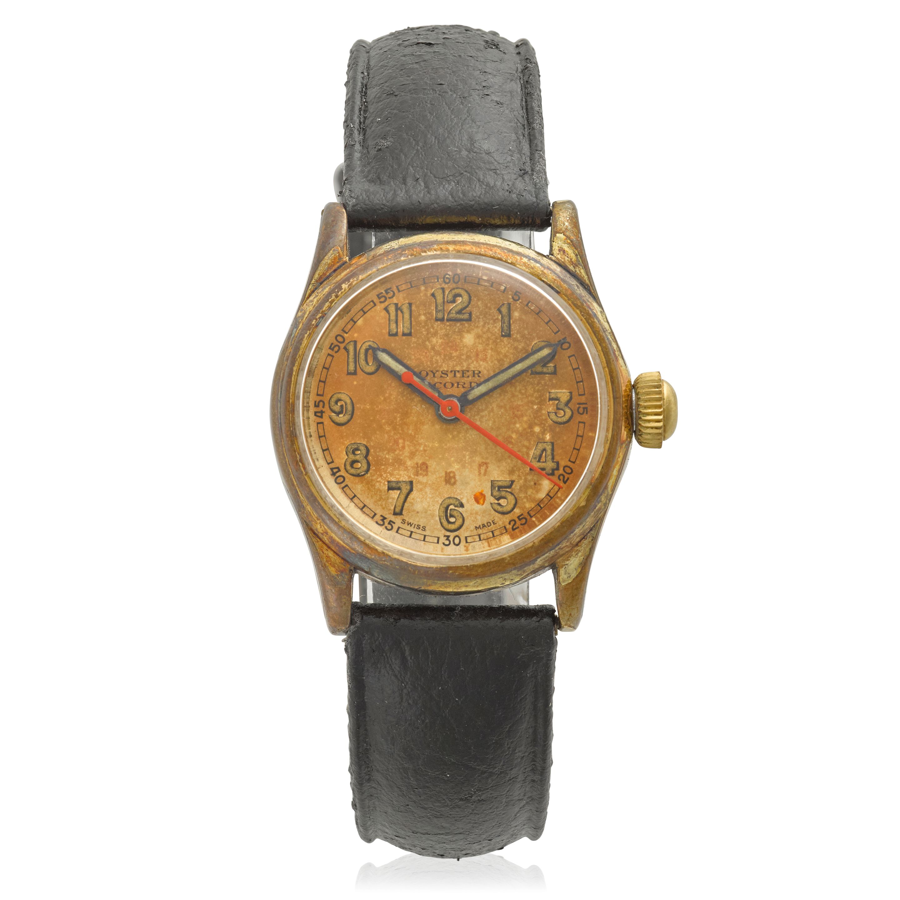 ROLEX. A GOLD PLATED MANUAL WIND WRISTWATCH Oyster Recorda, Ref: 3478, c.1943
