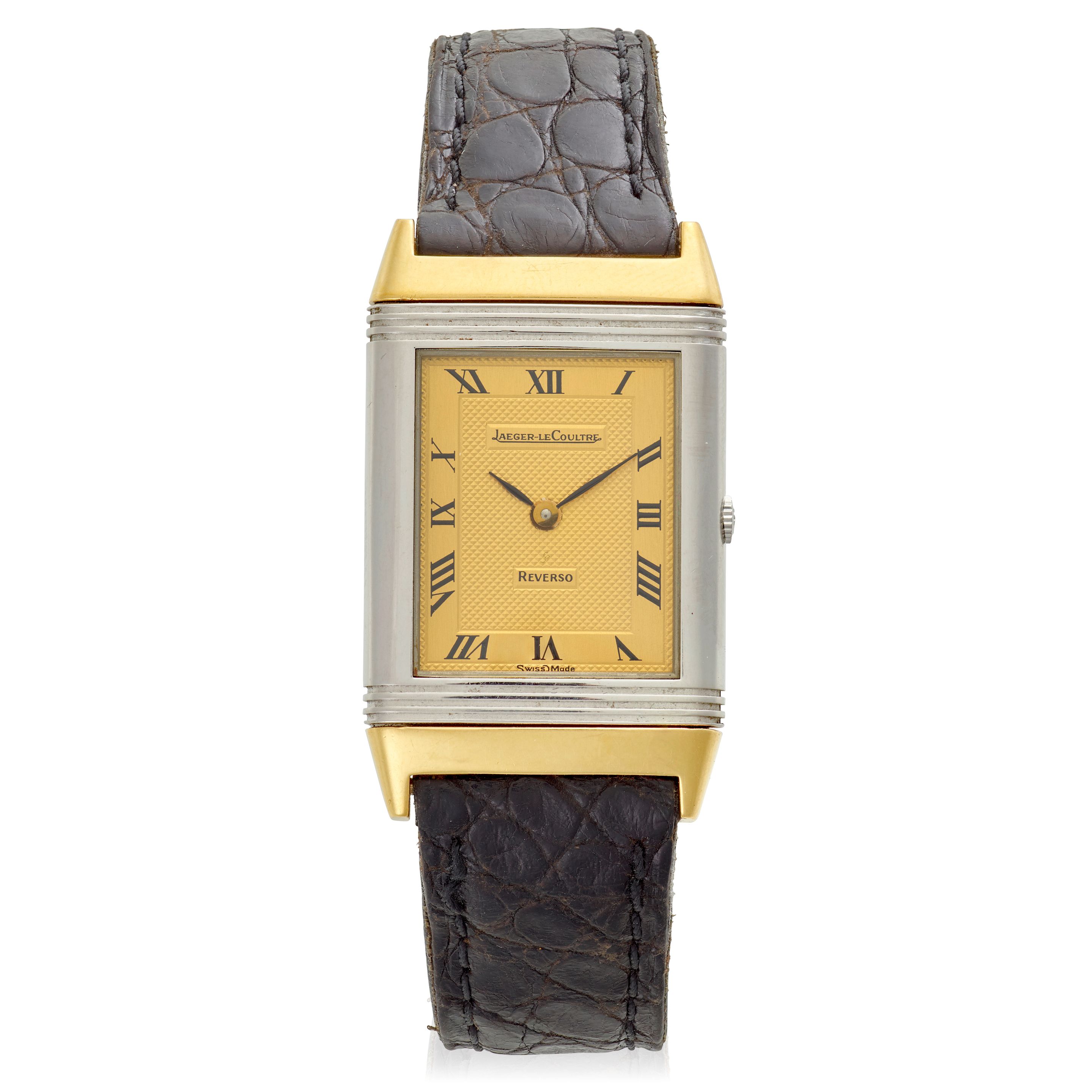 JAEGER LECOULTRE. A GOLD AND STAINLESS-STEEL REVERSIBLE WRISTWATCH Reverso, Ref: 140.251.5, c.2000
