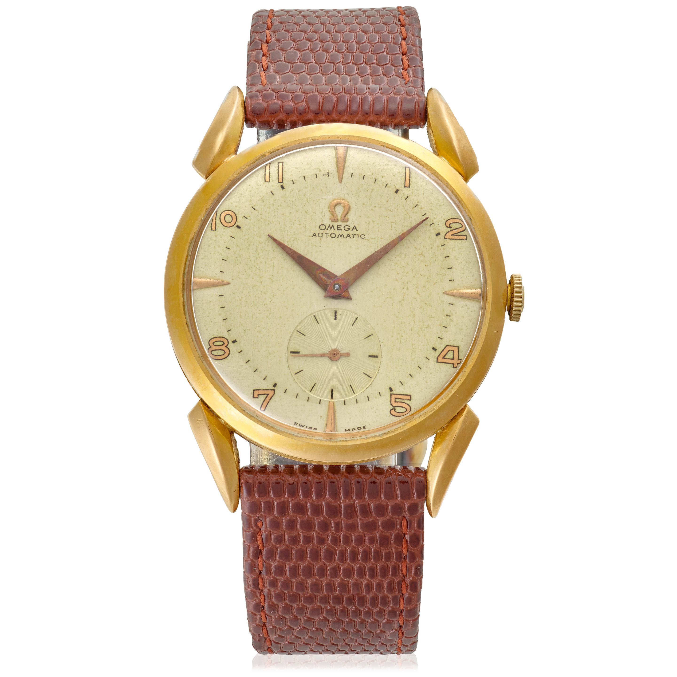 OMEGA. AN 18K GOLD BUMPER AUTOMATIC WRISTWATCH