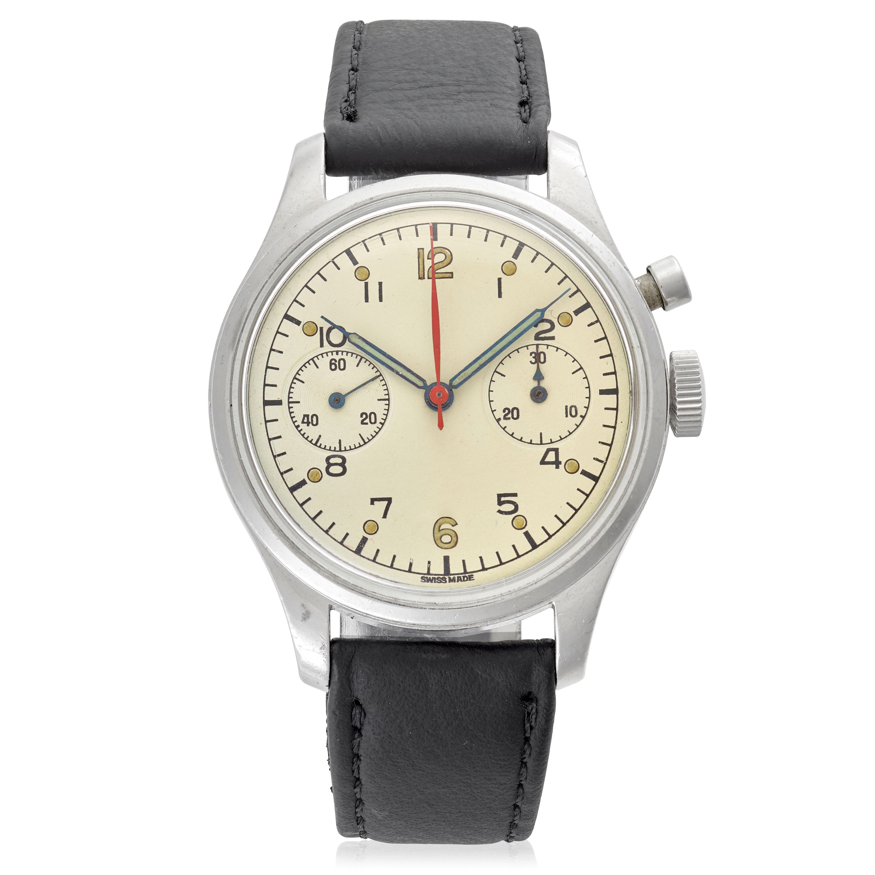 RODANIA. A RARE STAINLESS-STEEL MANUAL WIND CHRONOGRAPH MILITARY WRISTWATCH MADE FOR THE ROYAL CANADIAN AIR FORCERef: 6W 16, c.1960s
