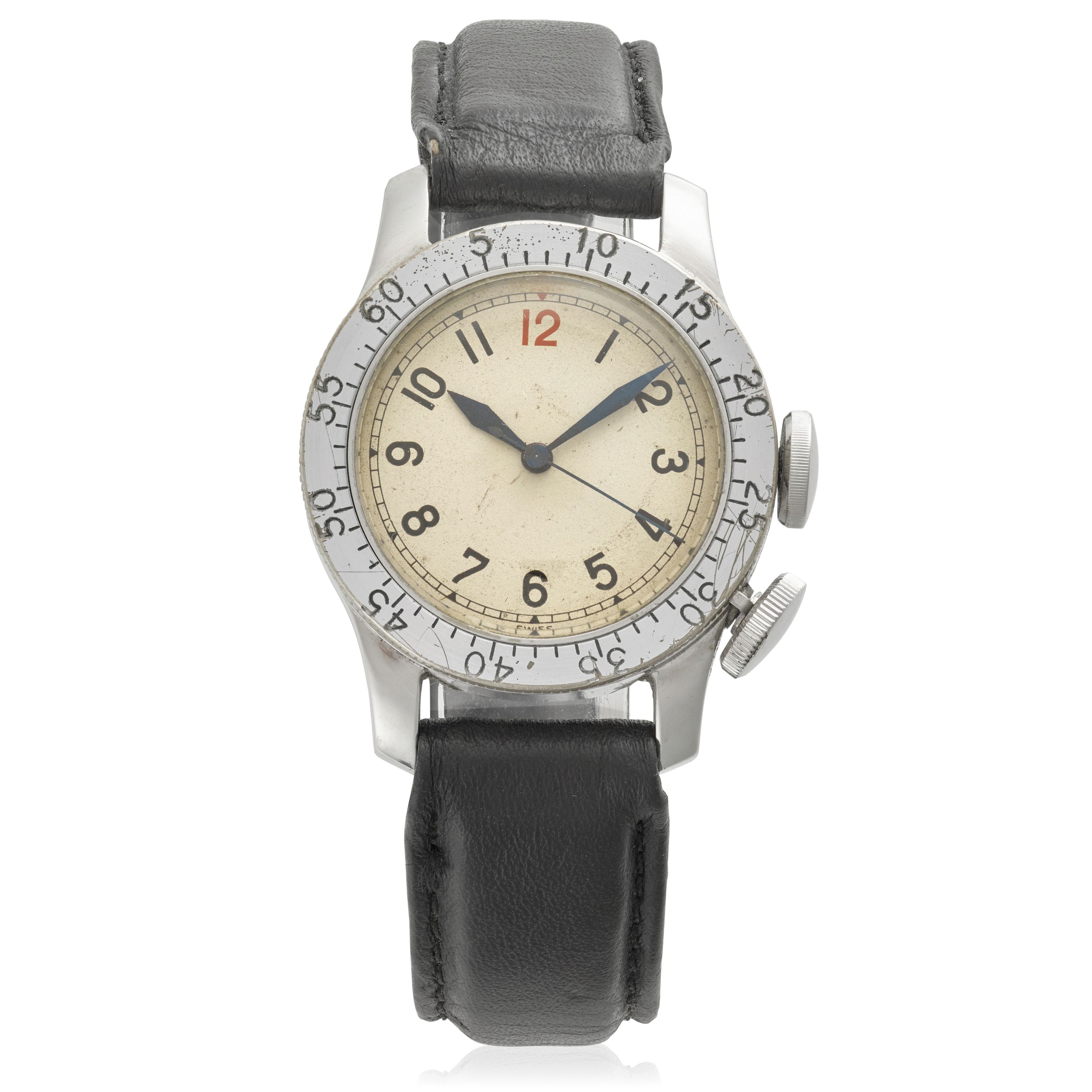 JAEGER LECOULTRE. A STAINLESS-STEEL MANUAL WIND PILOT'S WRISTWATCH Mark VII "Weems", c.1940s