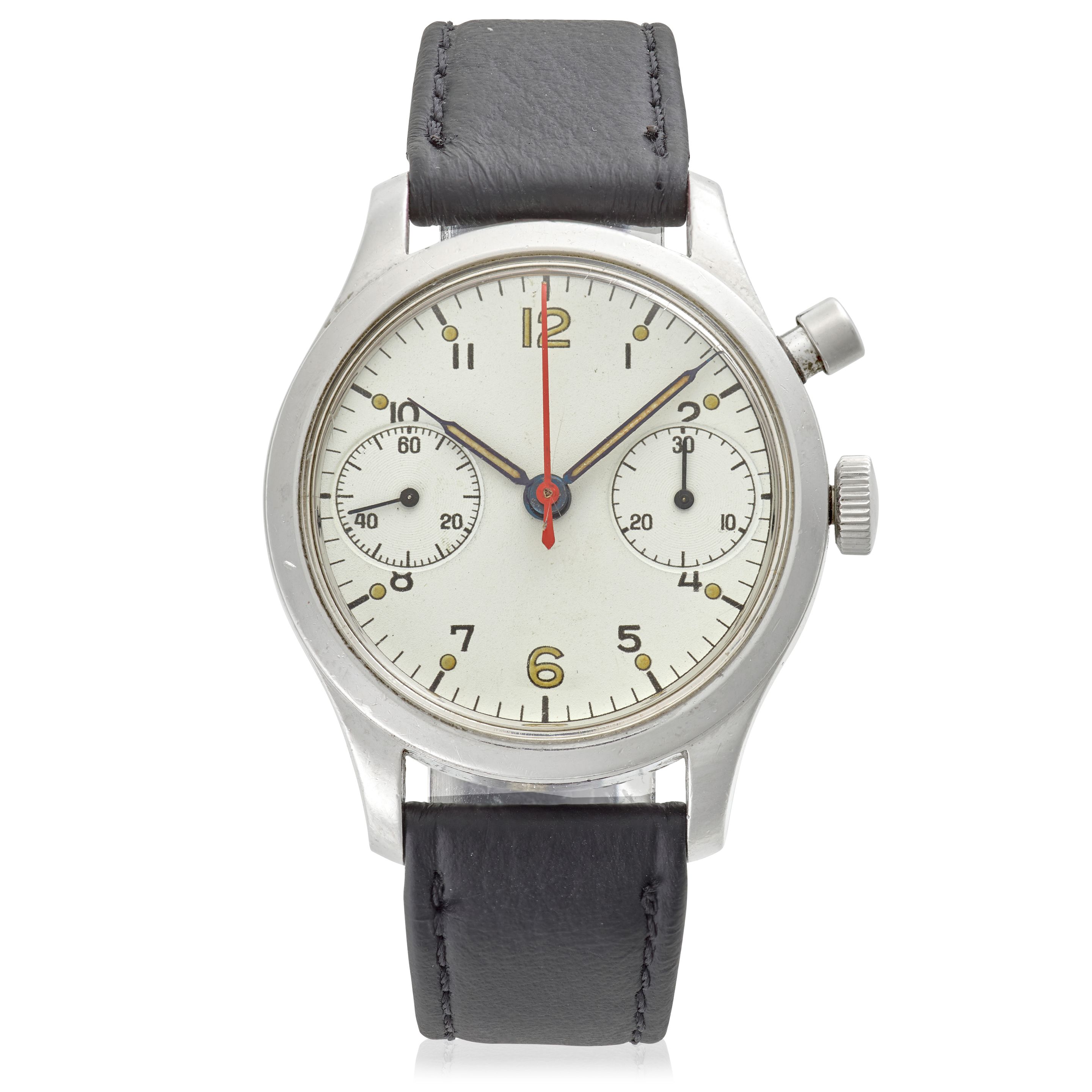 OMEGA. A STAINLESS-STEEL MANUAL WIND CHRONOGRAPH WRISTWATCH MADE FOR THE RCAFRef: 33, c.1960s