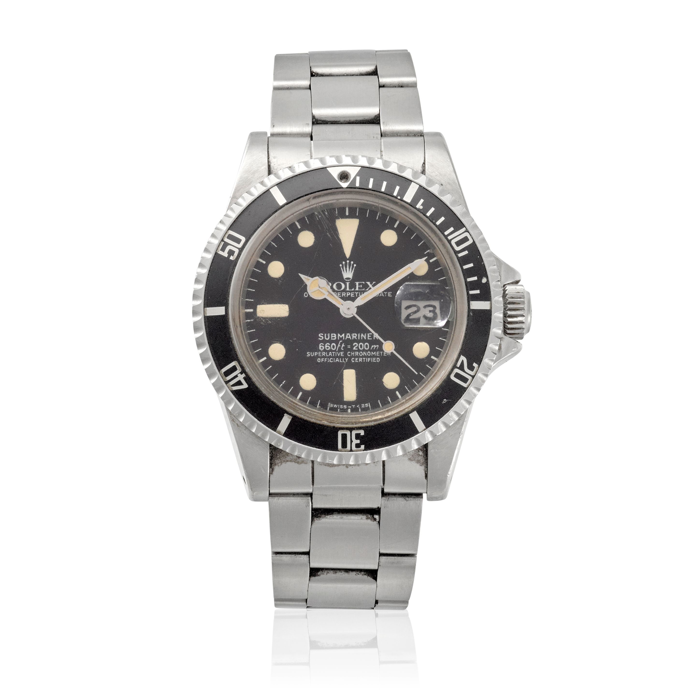 ROLEX. A STAINLESS-STEEL AUTOMATIC CALENDAR BRACELET WATCH Submariner, Ref: 1680, c.1979