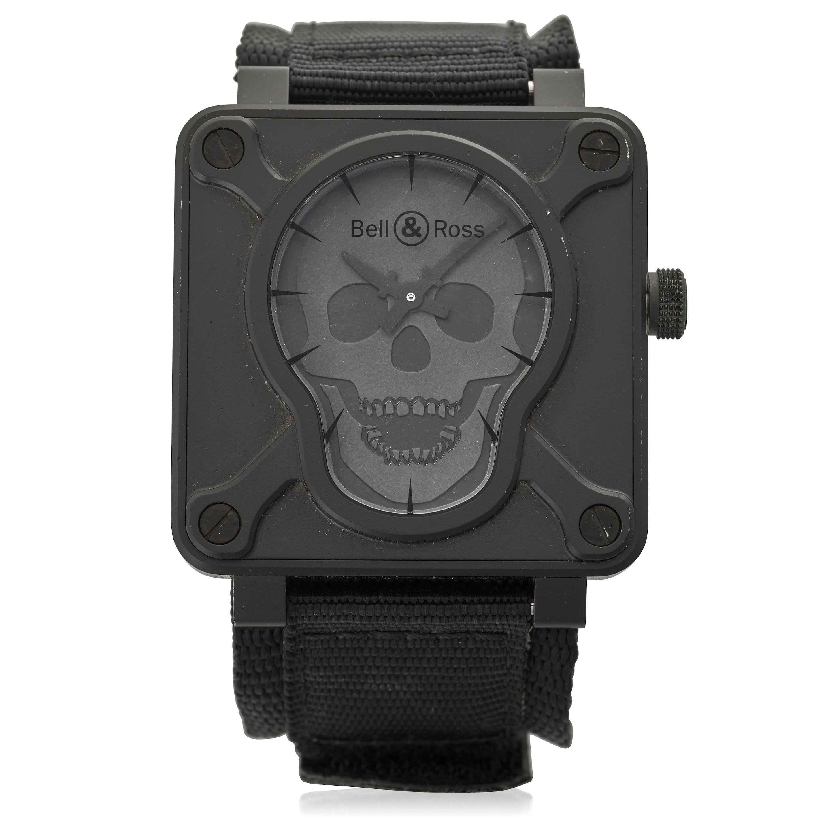 BELL & ROSS. A BLACKENED STAINLESS-STEEL AUTOMATIC LIMITED EDITION WRISTWATCHRef: BR-01-02-S,