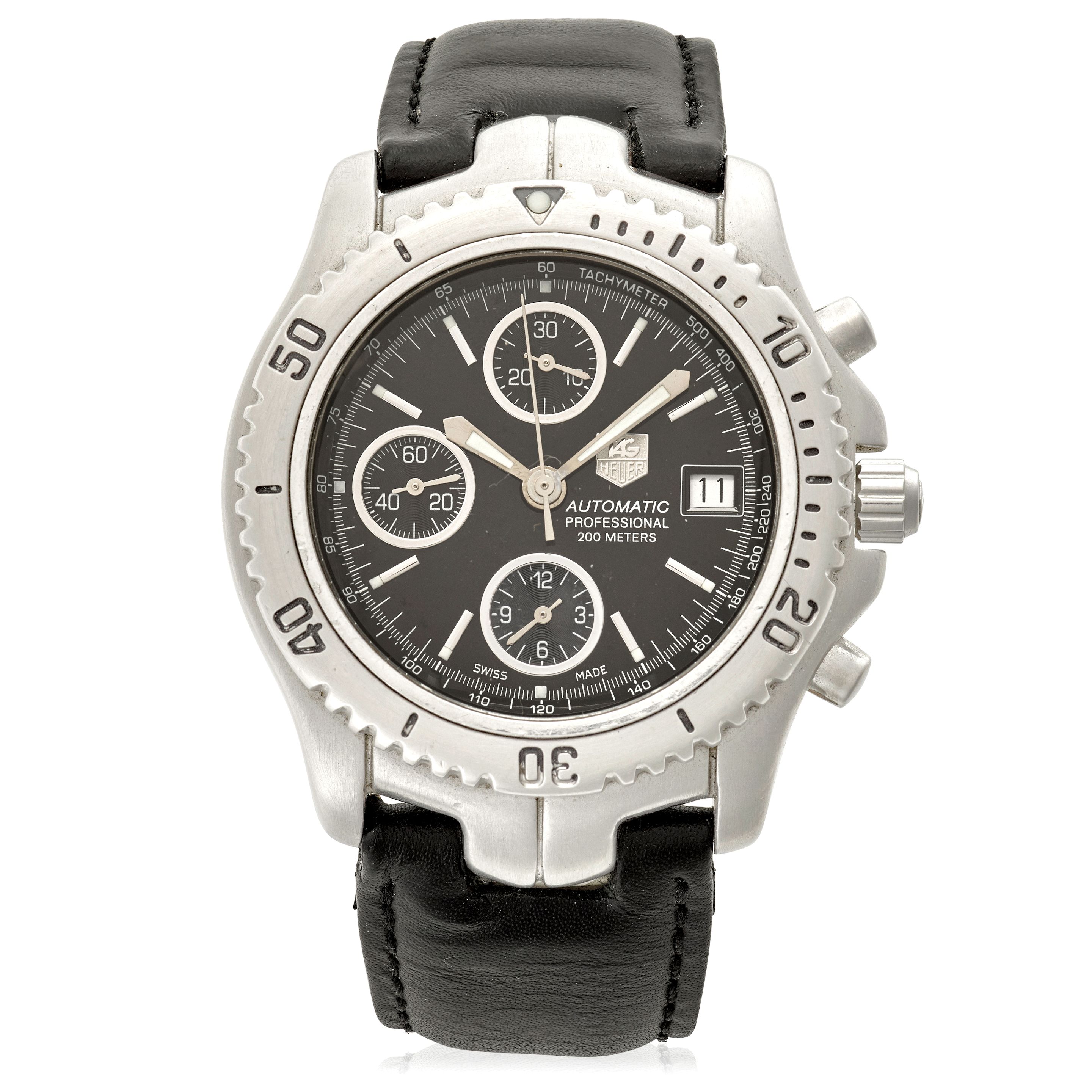 TAG HEUER. A STAINLESS STEEL AUTOMATIC CALENDAR CHRONOGRAPH WRISTWATCHRef: CT 2111, 2000's