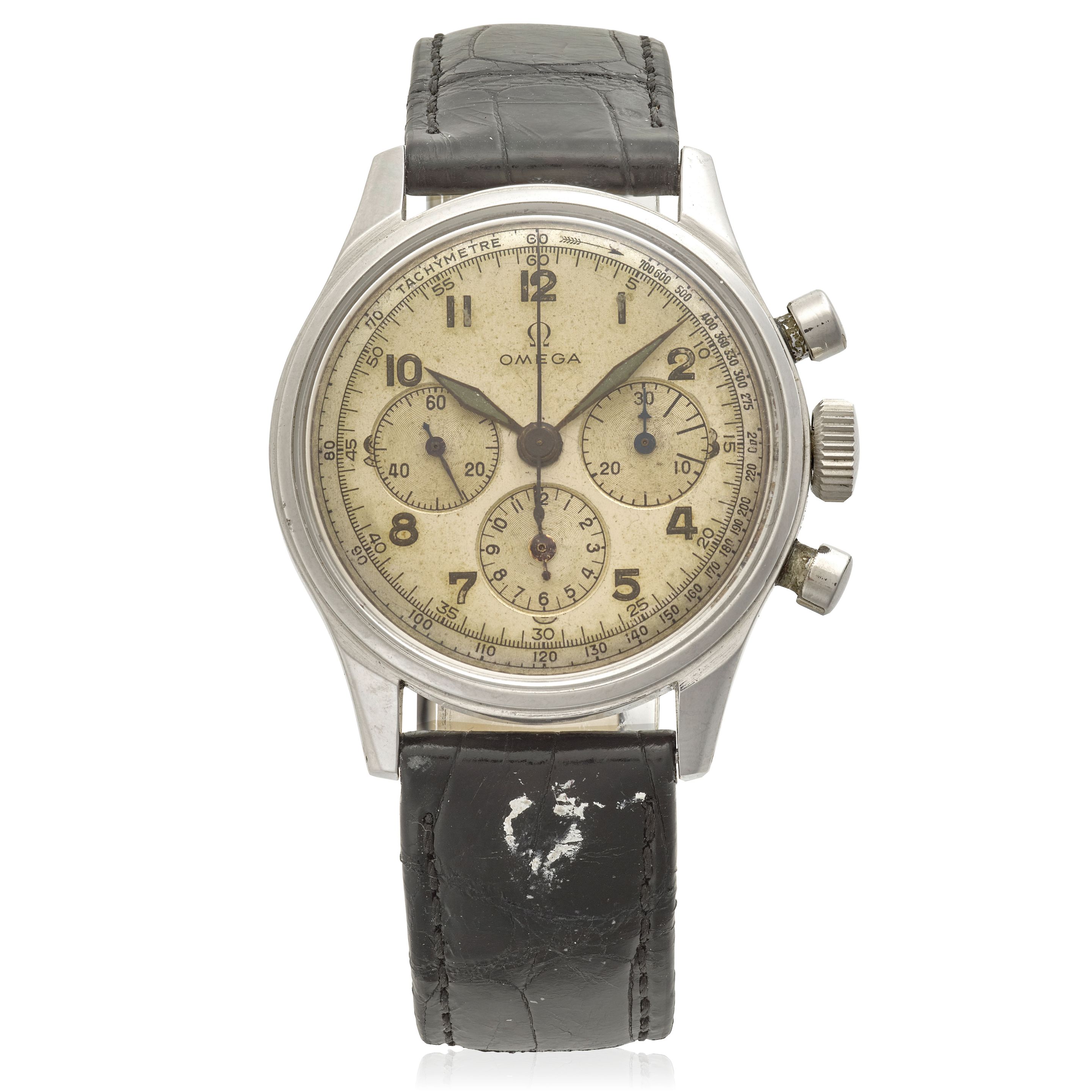 OMEGA. A STAINLESS STEEL MANUAL WIND CHRONOGRAPH WRISTWATCHRef: 2287-1, Circa 1940