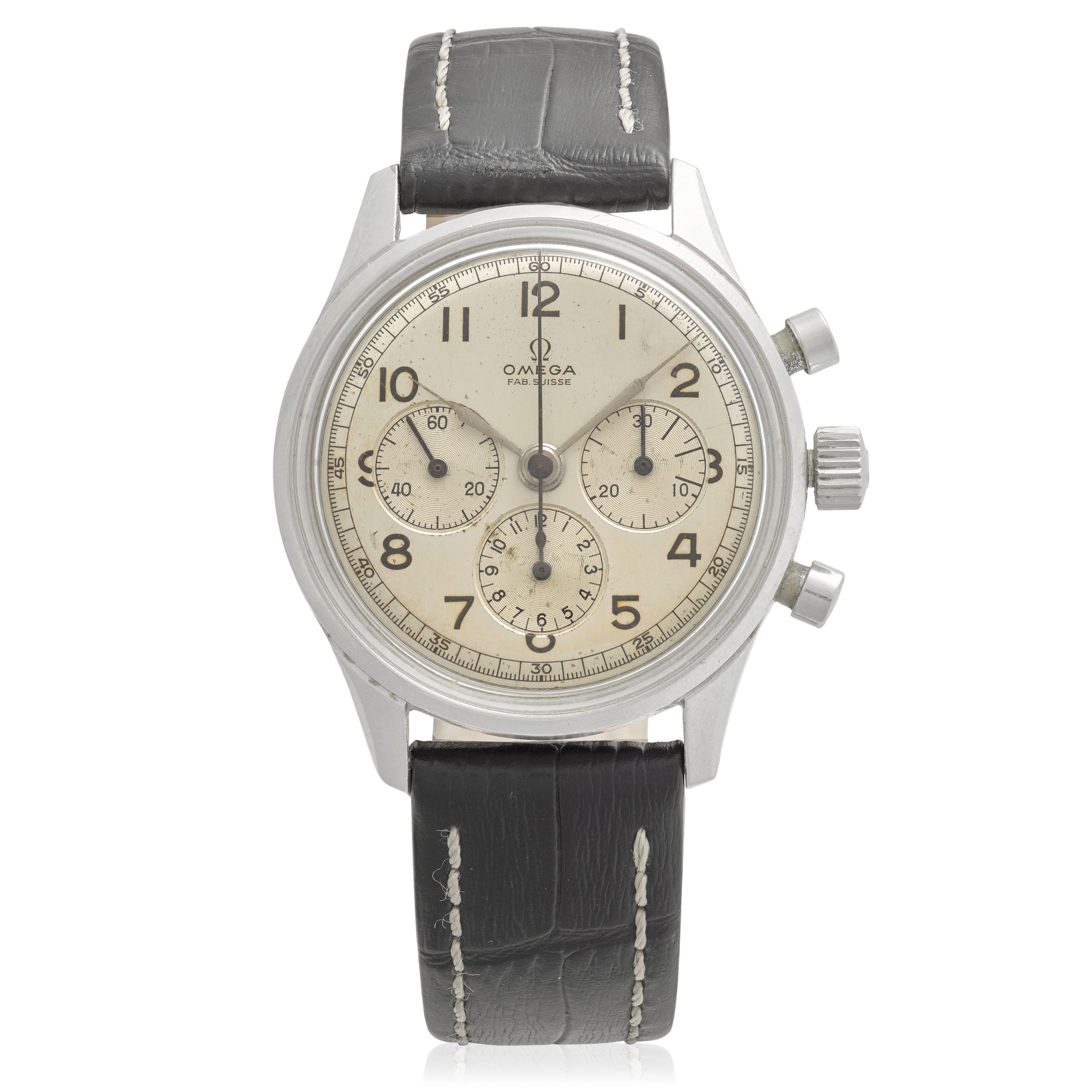 OMEGA. A STAINLESS STEEL MANUAL WIND CHRONOGRAPH WRISTWATCHRef: 2451-2, Circa 1950
