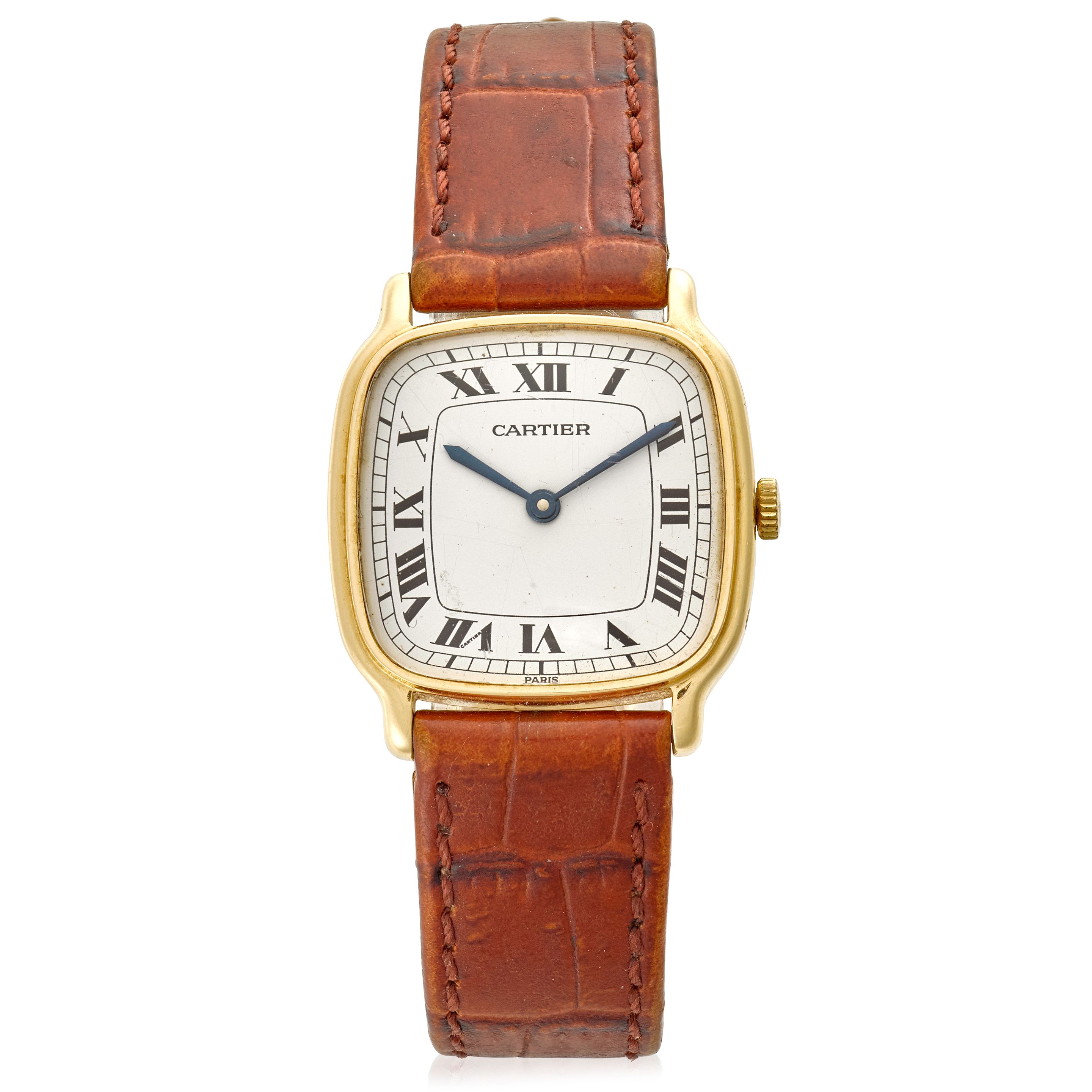 CARTIER, PARIS. AN 18K GOLD MANUAL WIND WRISTWATCH Chambord, 1970's