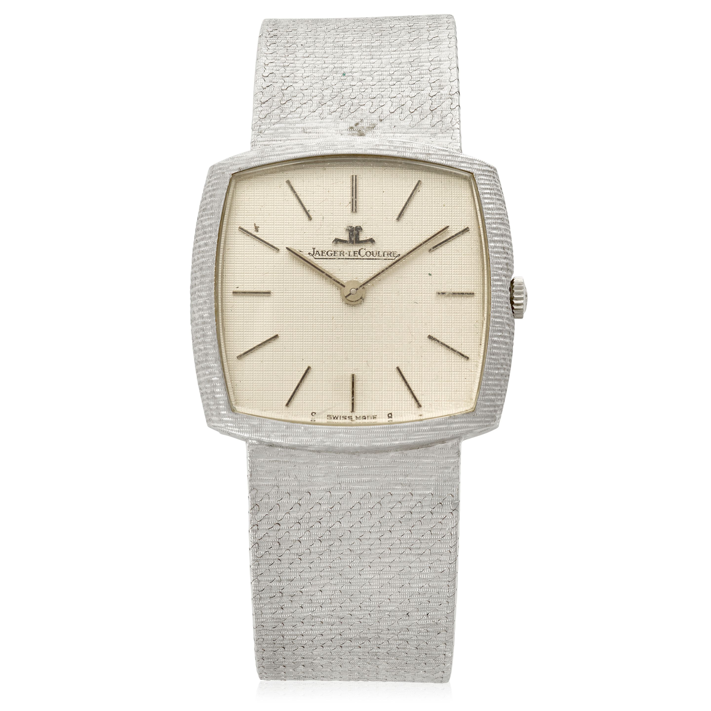 JAEGER LECOULTRE. AN 18K WHITE GOLD MANUAL WIND BRACELET WATCHRef: 9040 22, c.1970s