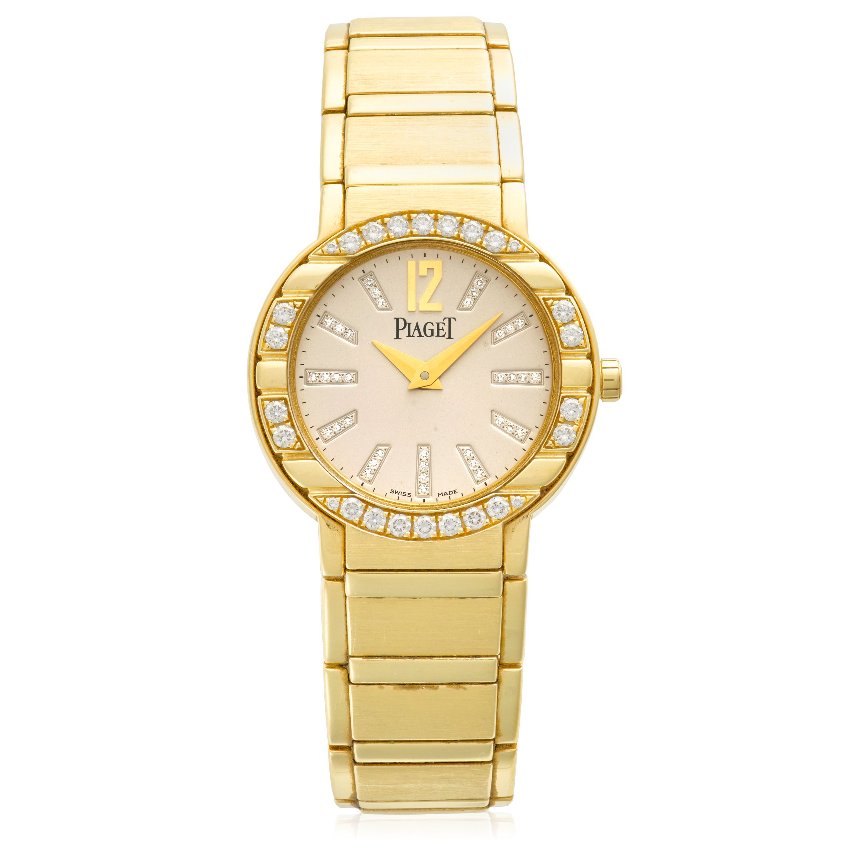 PIAGET. AN 18K GOLD AND DIAMOND BRACELET WATCH Polo, Ref: P 10141, Circa 2000