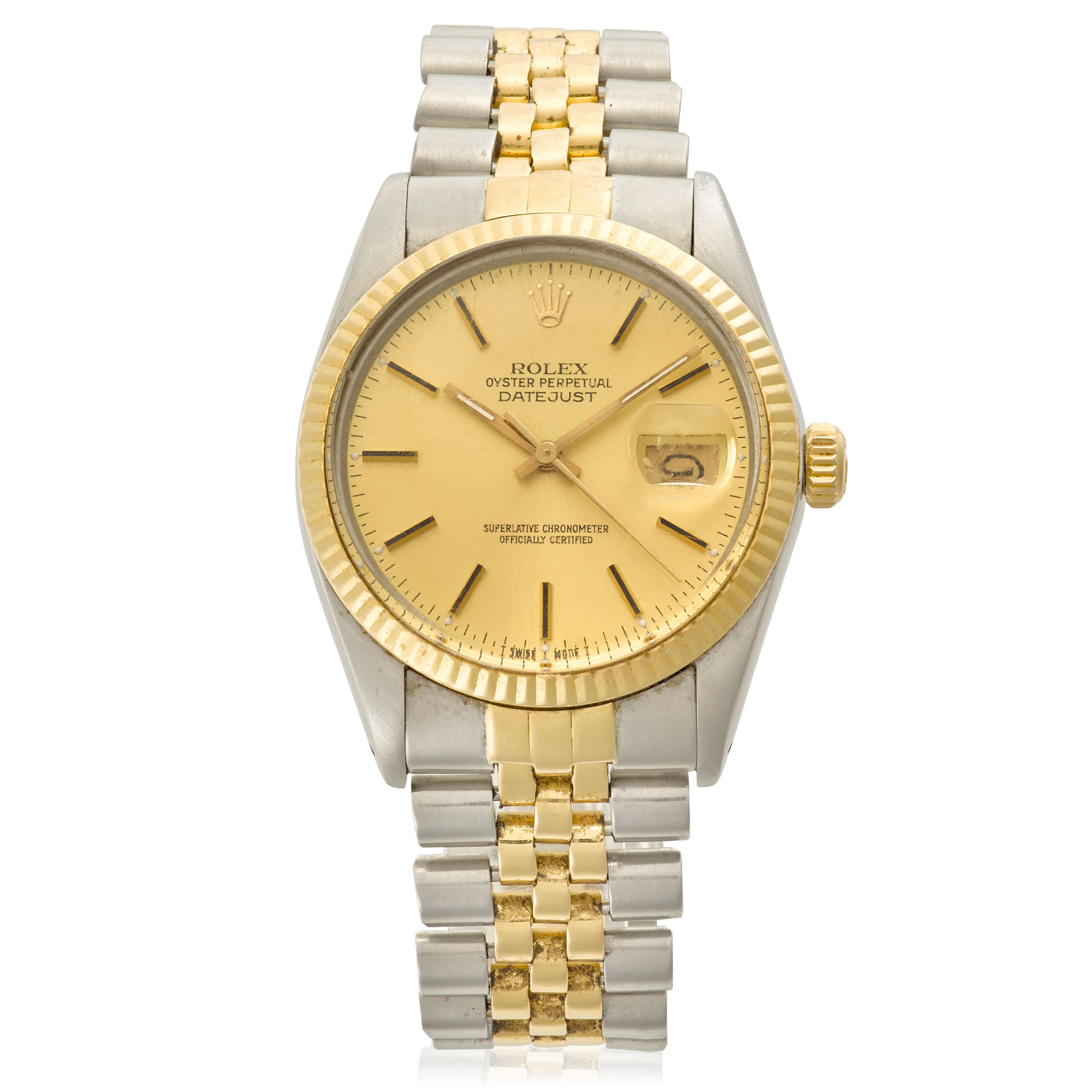 ROLEX. AN 18K GOLD AND STAINLESS-STEEL AUTOMATIC CALENDAR BRACELET WATCH Datejust, Ref: 16013, c.1986