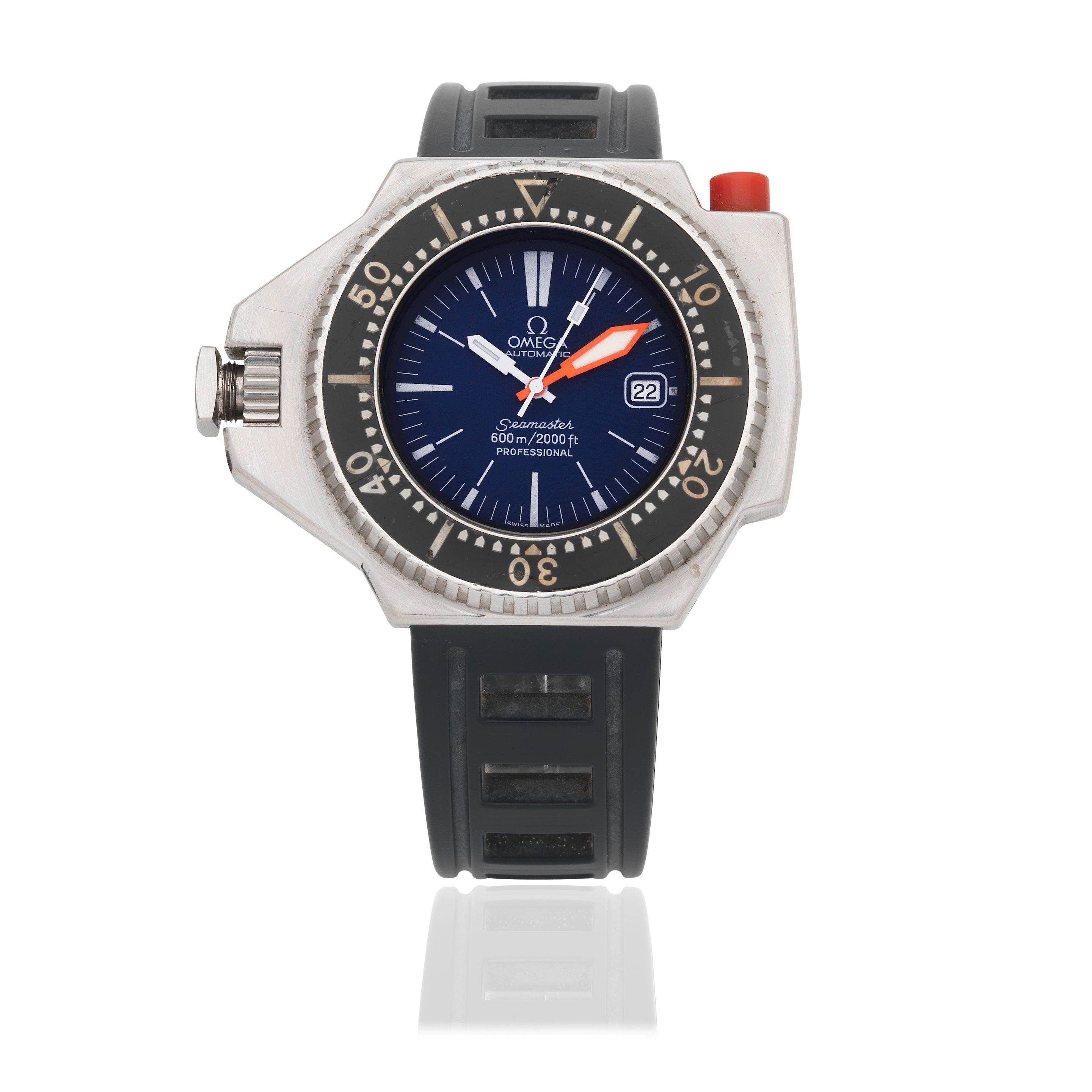 Omega. A stainless steel automatic diver's calendar wristwatch Seamaster 600 'PloProf', Circa 1970