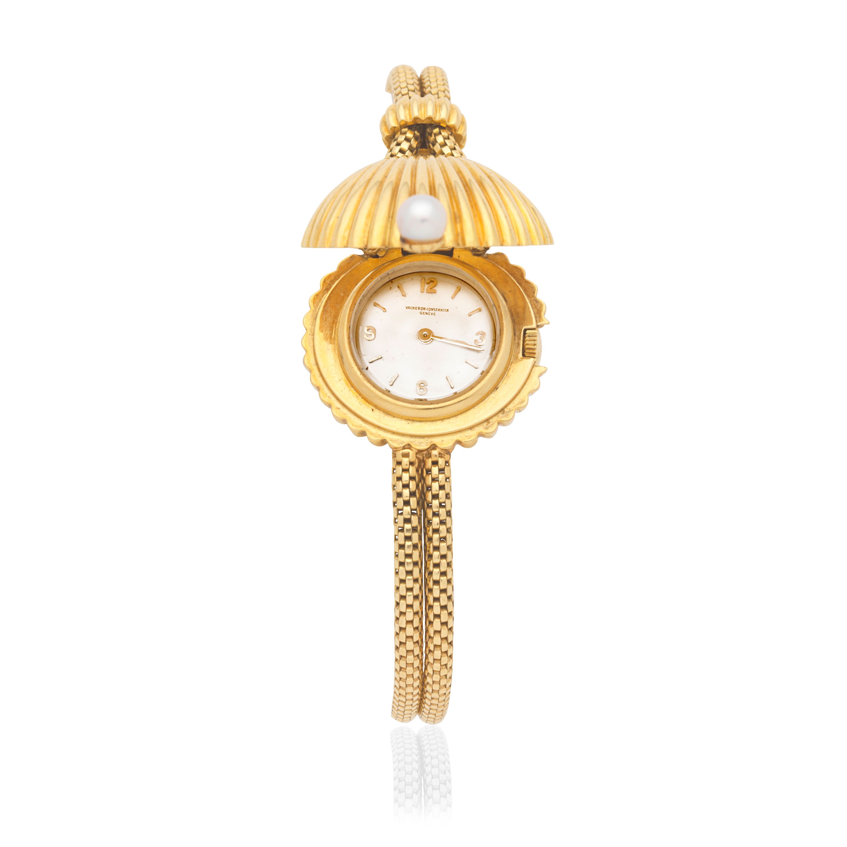 Vacheron Constantin. A lady's 18K gold manual wind bracelet watch with concealed dial Circa 1960