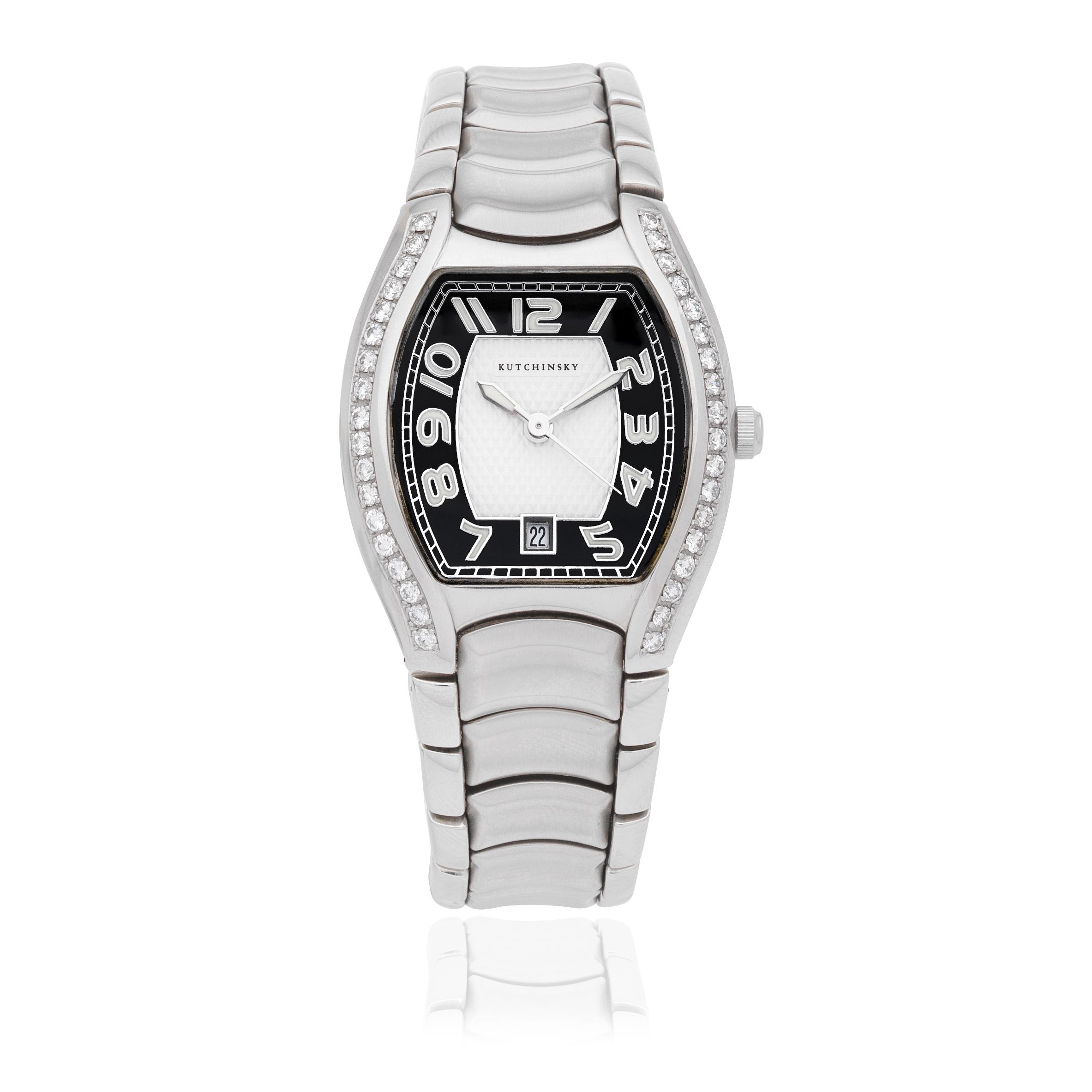 Kutchinsky. A lady's stainless steel diamond set quartz bracelet watch Suave, No.038/500, Circa 2000
