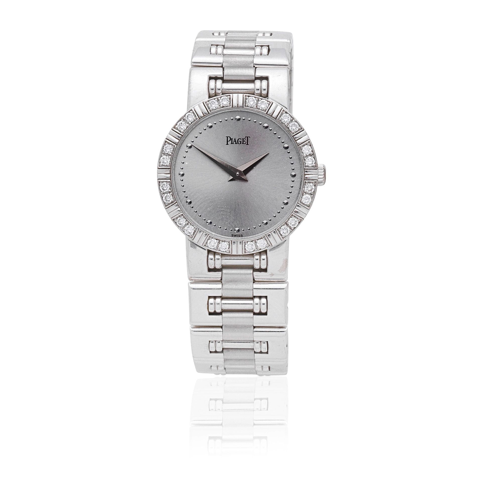 Piaget. A lady's 18K white gold diamond set quartz bracelet watch Dancer, Ref: 80564 K81, Circa 2000