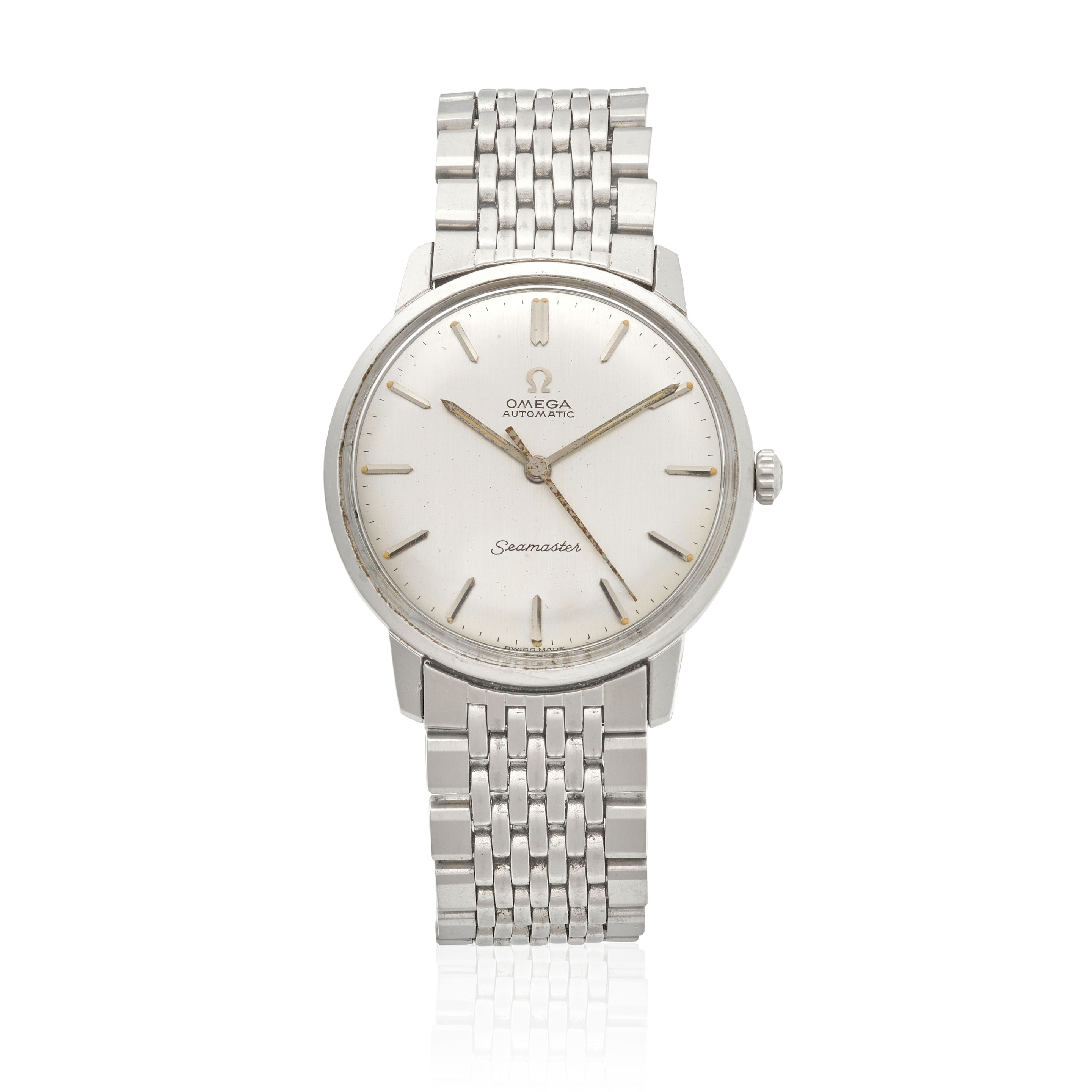 OMEGA. A STAINLESS-STEEL AUTOMATIC WRISTWATCH Seamaster, c.1950s