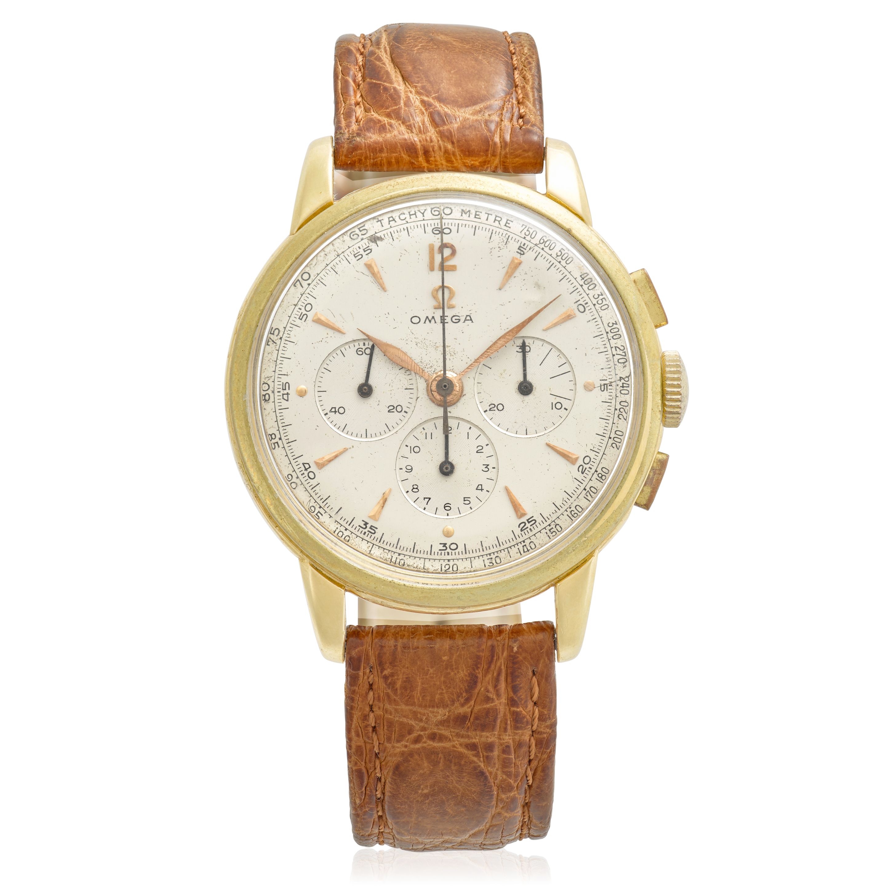 OMEGA. AN 18K GOLD AUTOMATIC BRACELET WATCHRef: 2374-2, Circa 1955