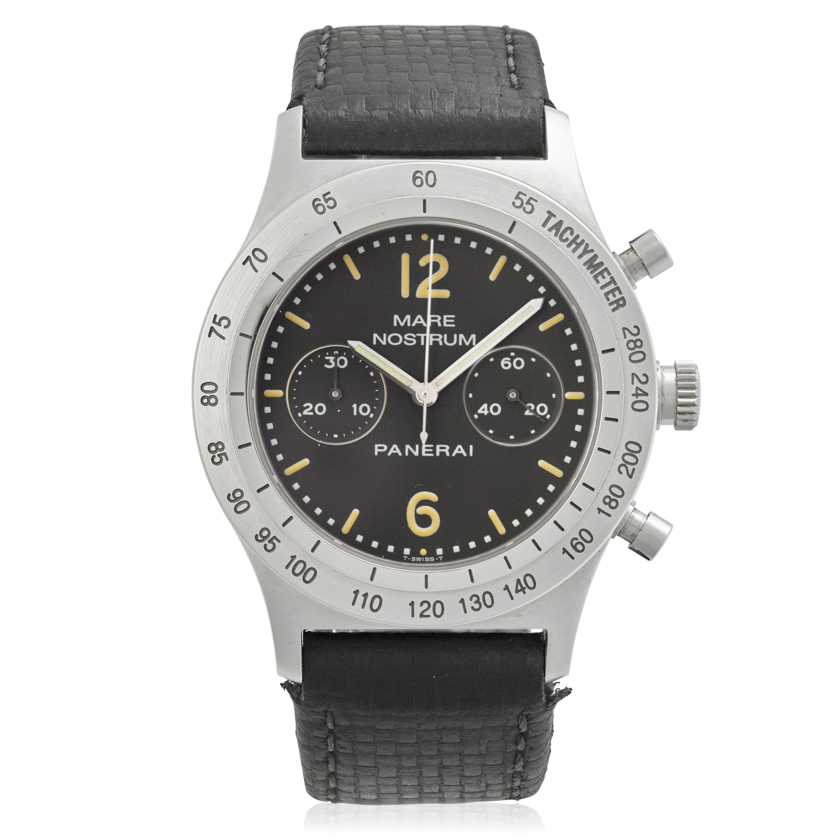 PANERAI. A STAINLESS-STEEL MANUAL WIND CHRONOGRAPH WRISTWATCH Mare Nostrum, Ref: PAM008, Purchased 18 July, 1999