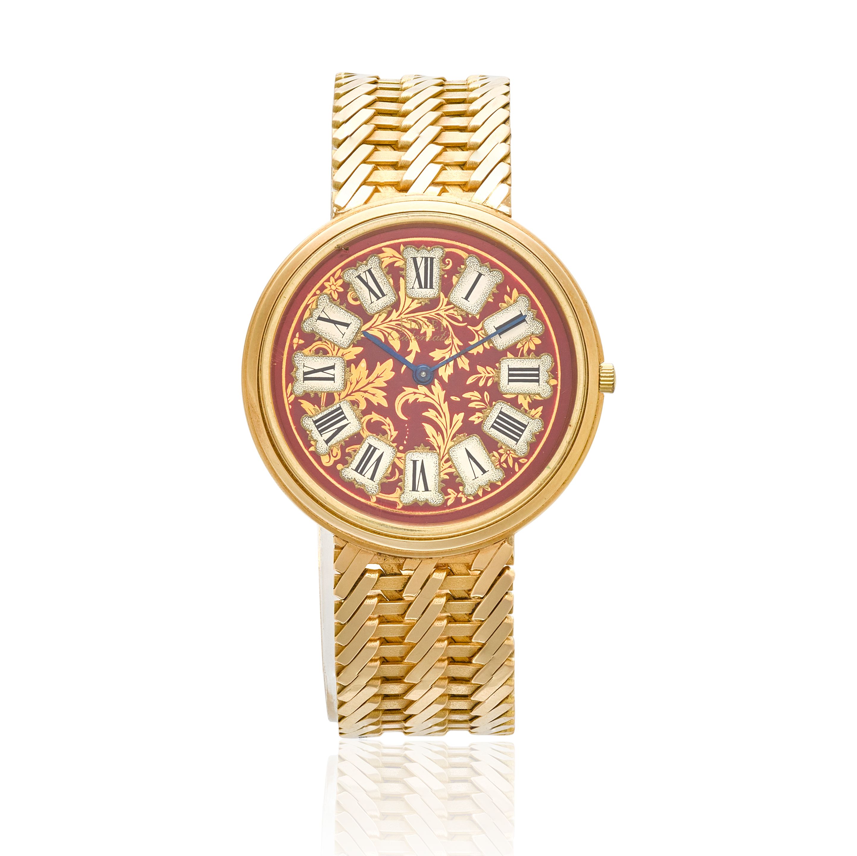 PIAGET. A FINE AND UNUSUAL 18K ROSE GOLD AUTOMATIC BRACELET WATCHc.1970s