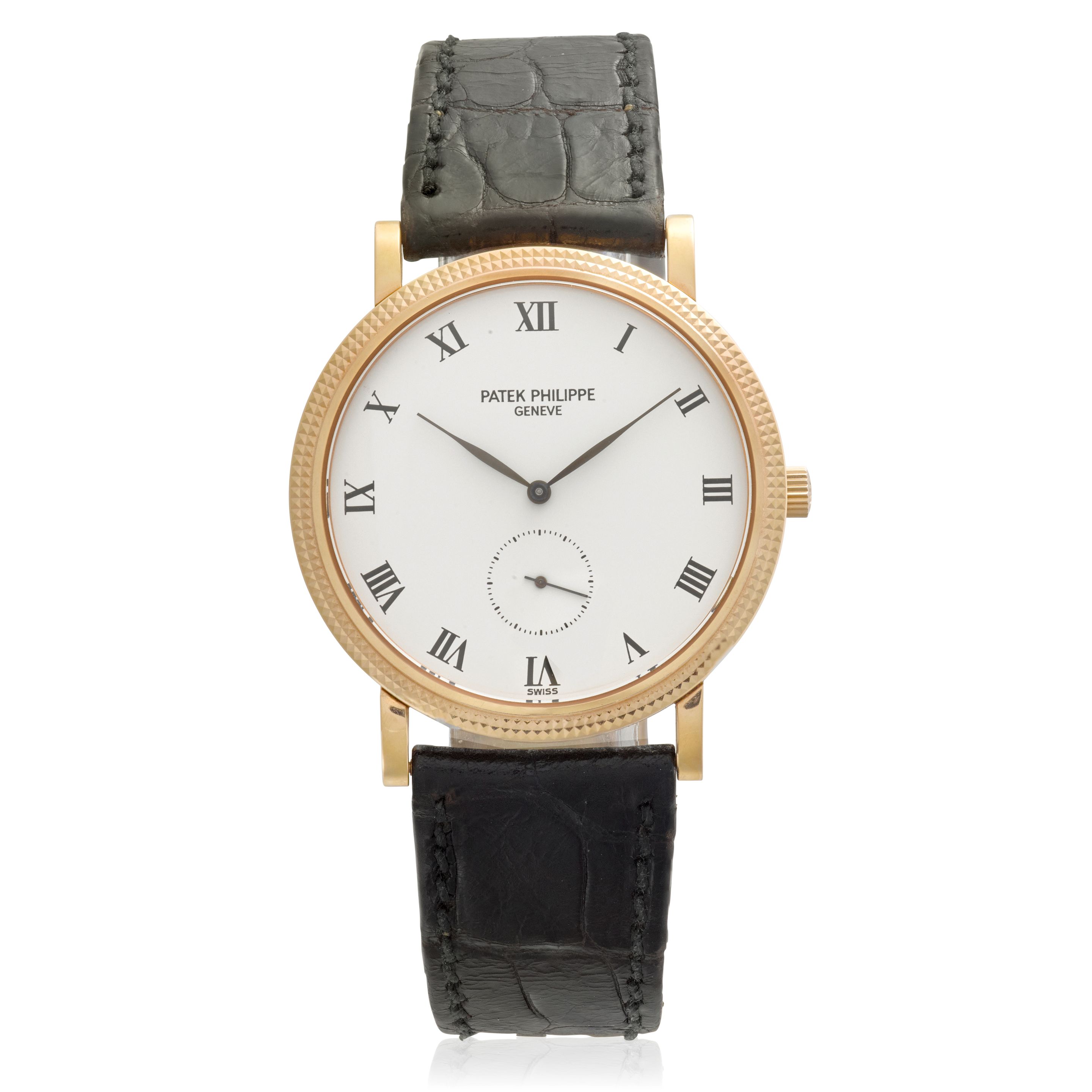 PATEK PHILIPPE. AN 18K GOLD MANUAL WIND WRISTWATCH Calatrava, Ref: 3919R-001, c.1999