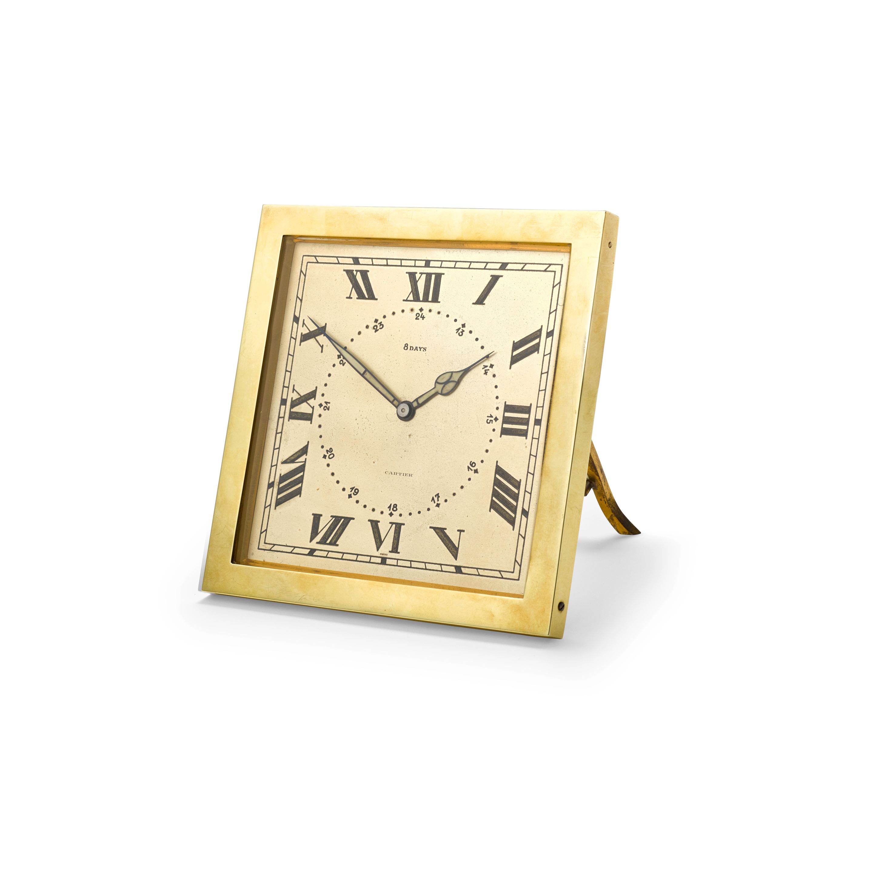 A 14K GOLD DESK TIMEPIECEMid 20th century