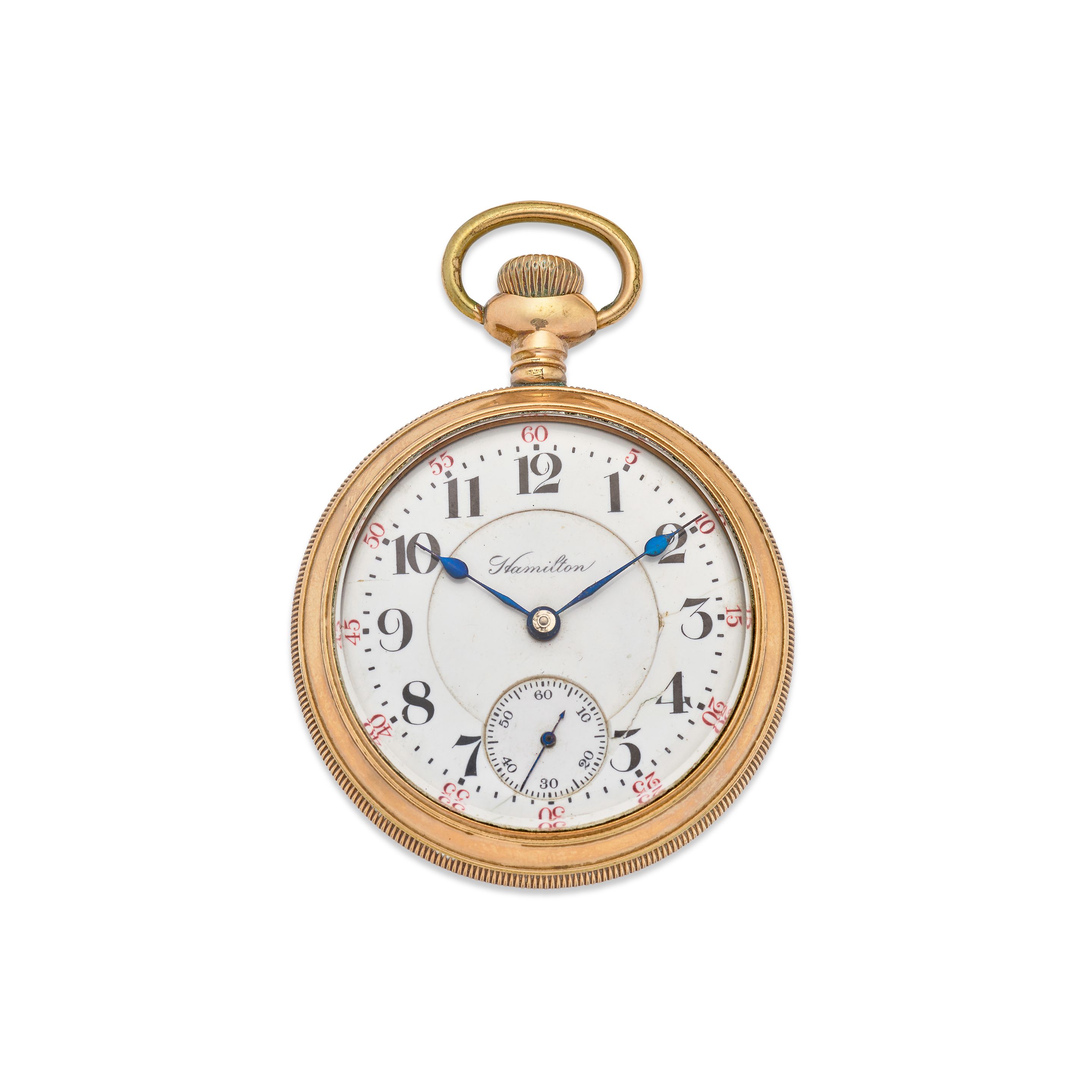 HAMILTON. A GOLD FILLED OPEN FACE RAILROD WATCH Grade 940, Circa 1907