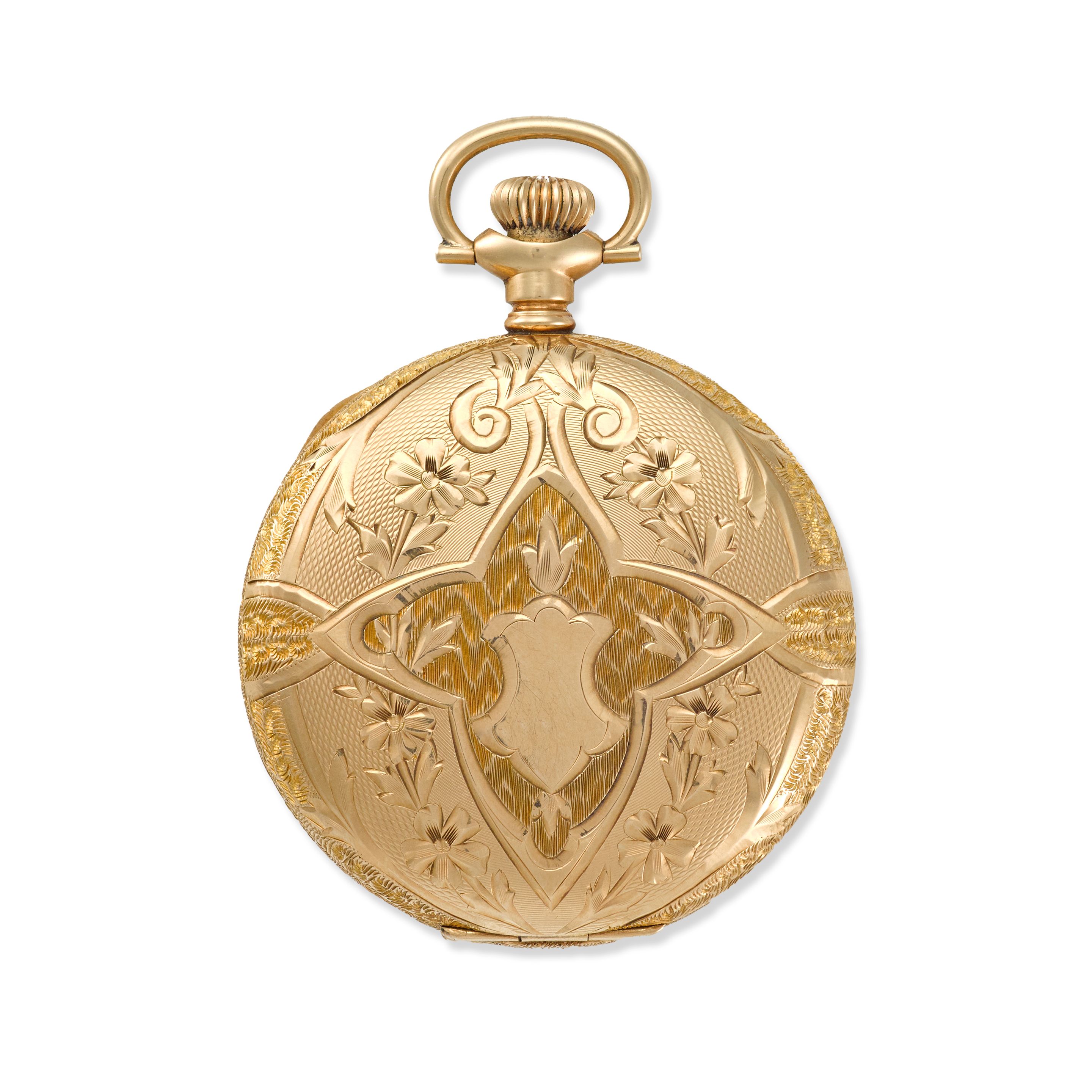 ELGIN. A FINELY ENGRAVED 14K GOLD HUNTER CASED WATCHCirca 1910