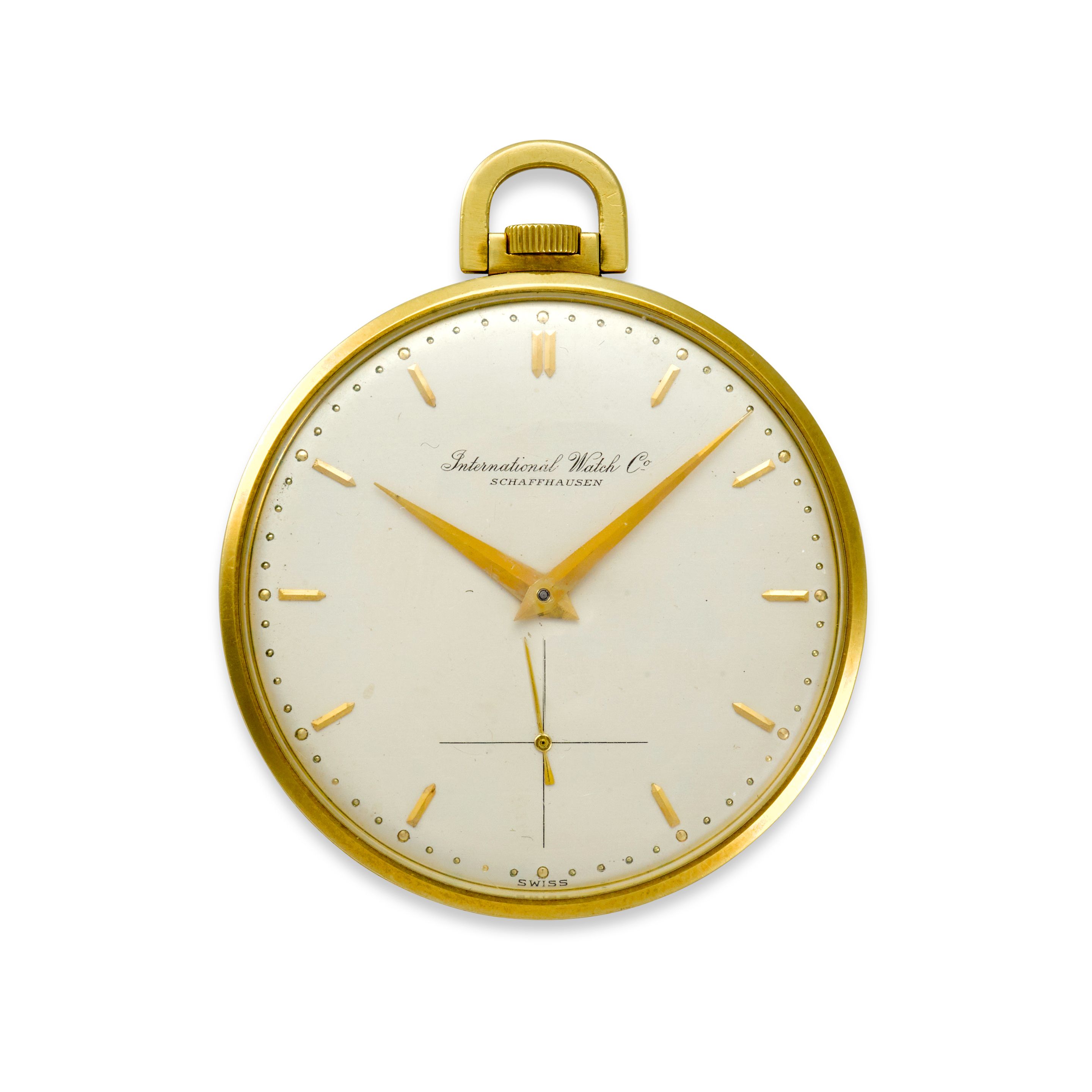 IWC. AN 18K GOLD OPENFACE MANUAL WIND DRESS WATCHCirca 1946