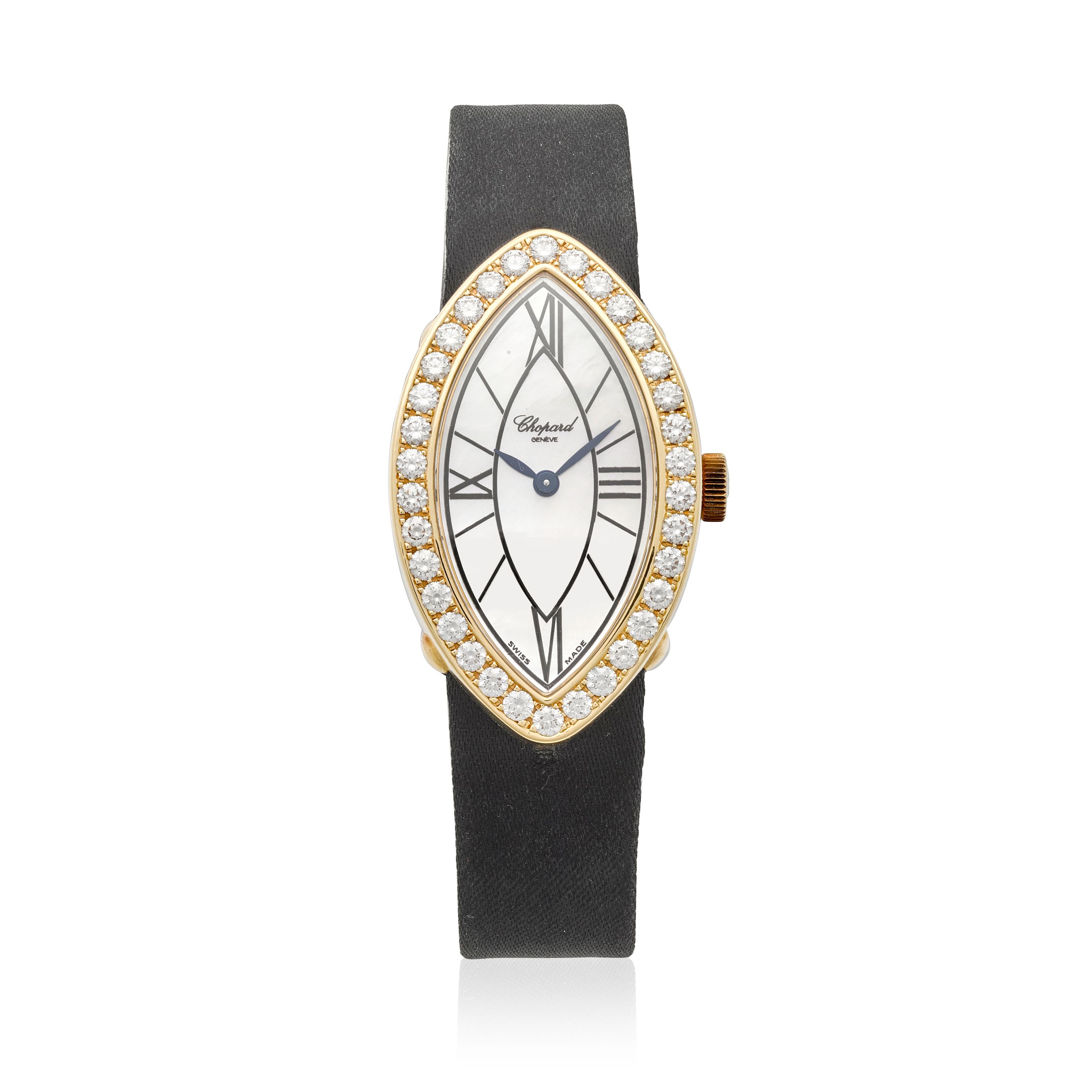 CHOPARD. AN 18K GOLD AND DIAMOND SET COCKTAIL WRISTWATCHRef: 725/1,
