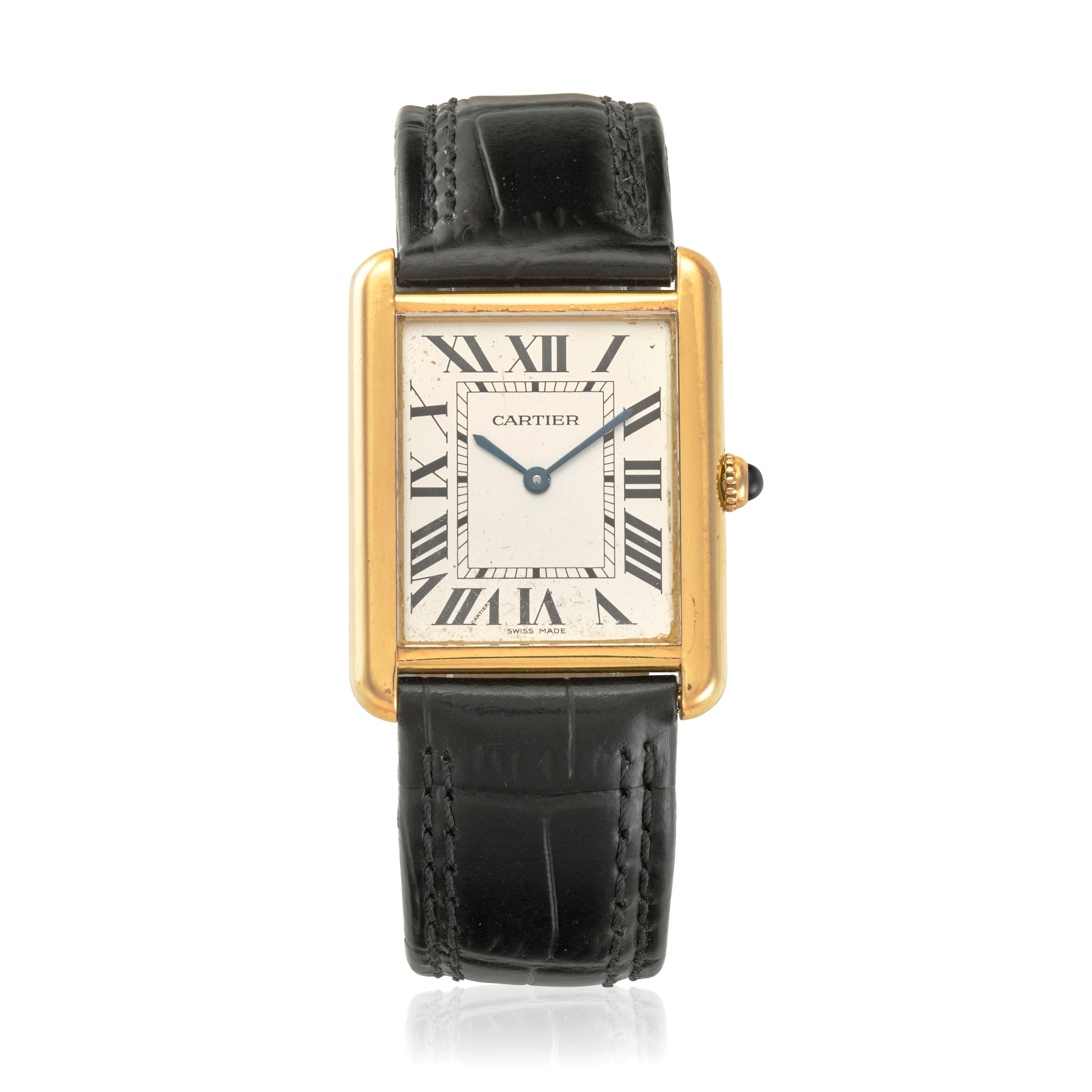 CARTIER. A GOLD PLATED WRISTWATCH Louis Tank, Ref: 2742, c.2000s