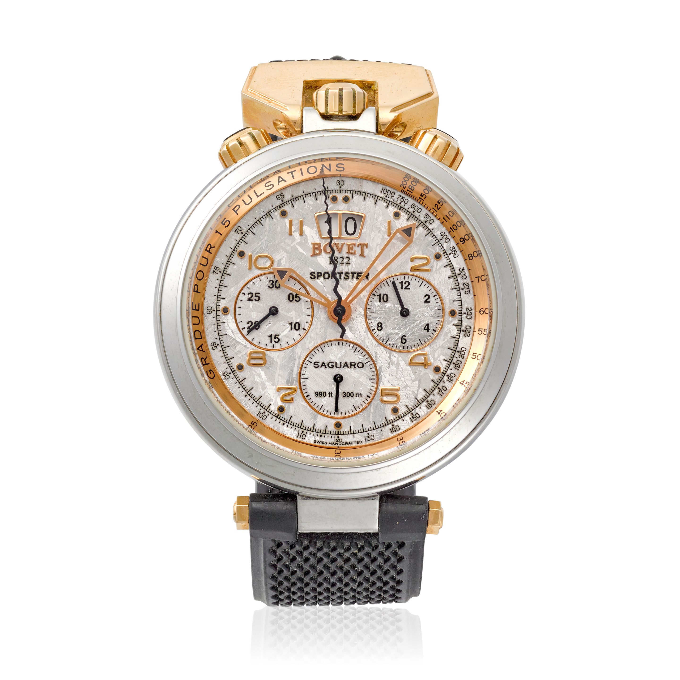 BOVET. A STAINLESS-STEEL LIMITED EDITION AUTOMATIC CALENDAR CHRONOGRAPH WRISTWATCH Saguaro Limited Edition, Ref: SP0344-31, c.2010s